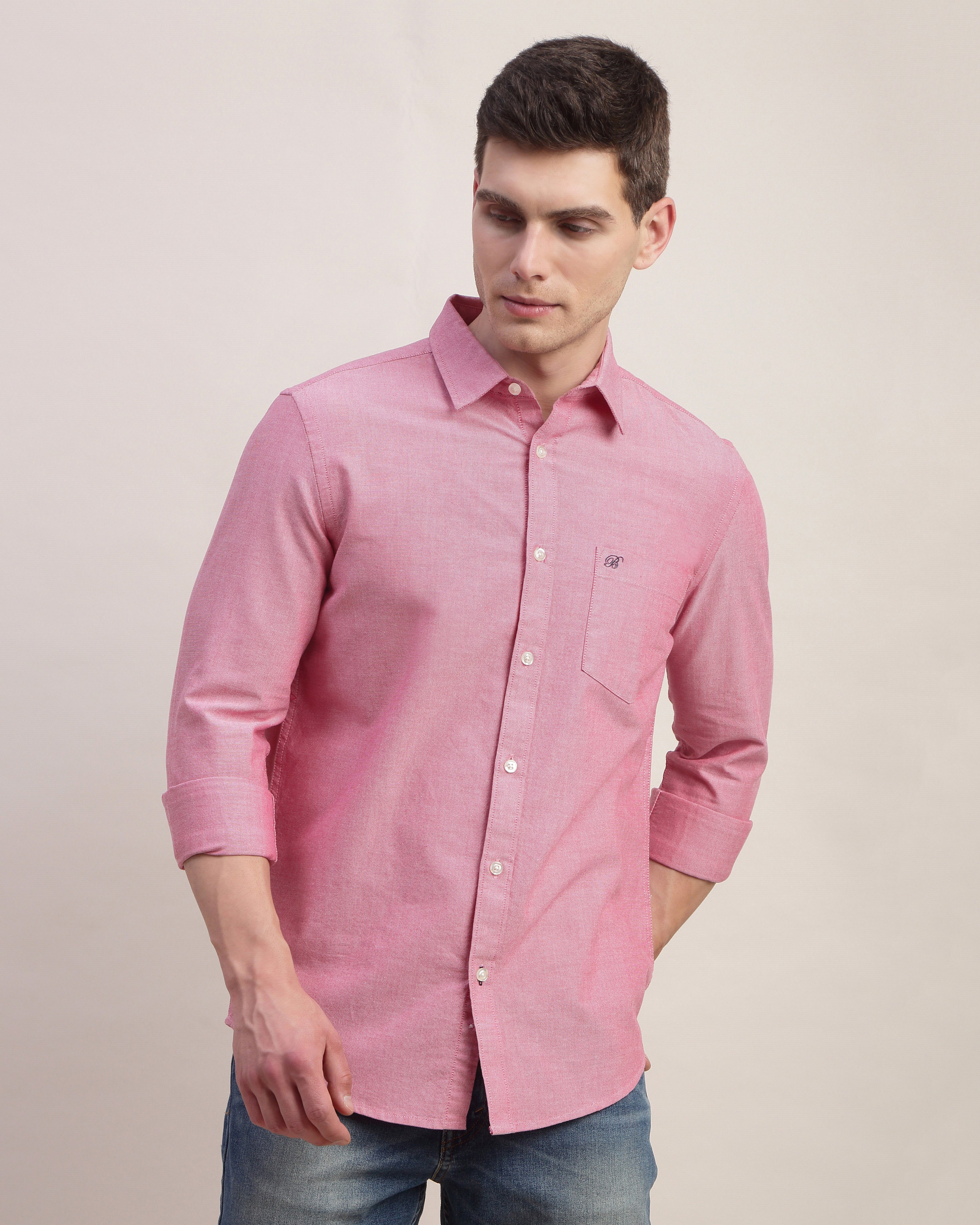 Men Red Oxford Shirt