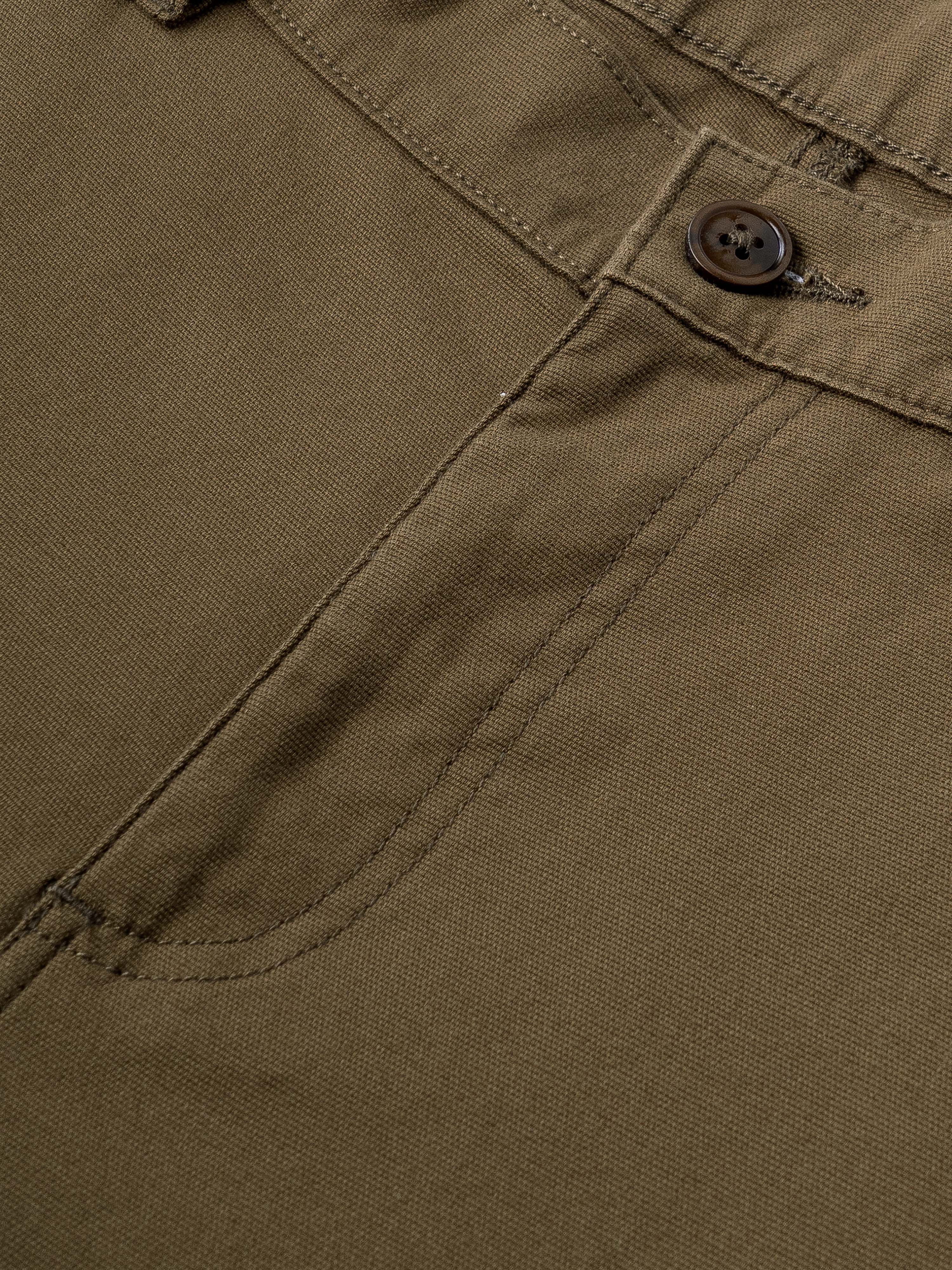 Men Olive Straight Fit Cargo Trouser