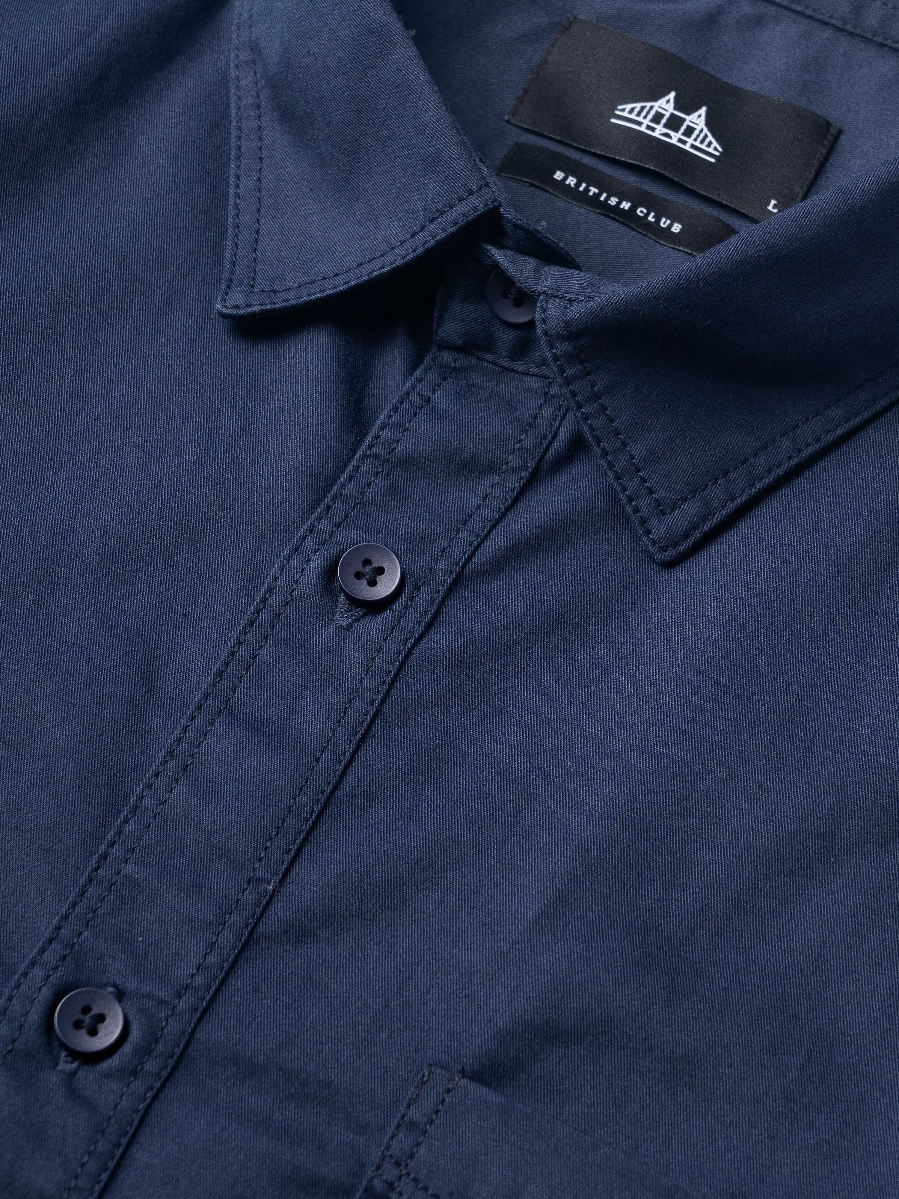 Men Navy Blue Twill Shirt