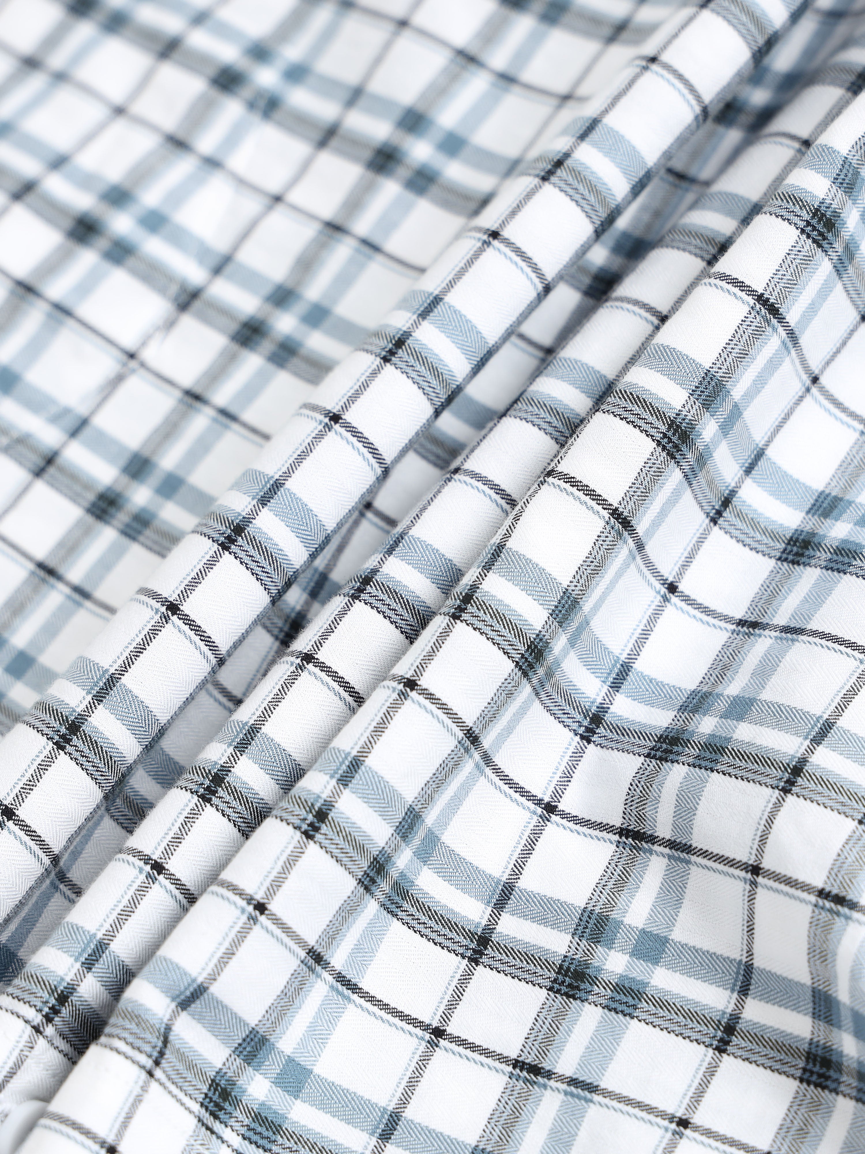 Men White Checked Shirt