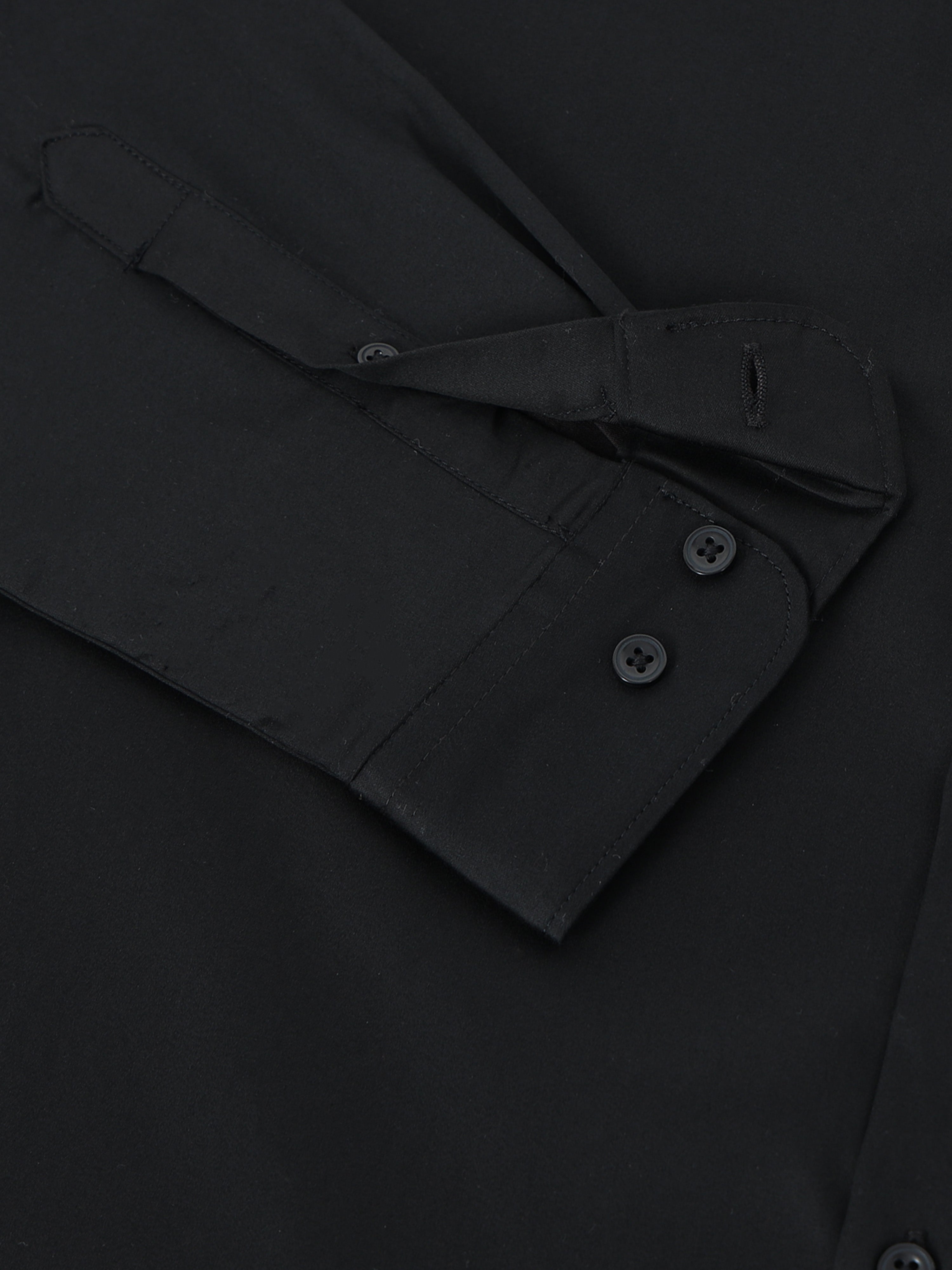 Men Black Satin Shirt
