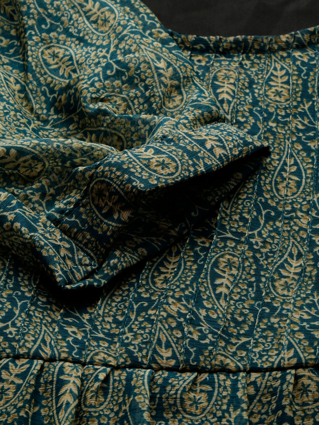 Women Green Floral Chiffon Dress