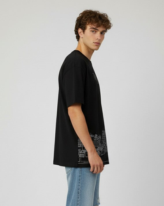 Men Printed Cotton Oversized T-Shirt