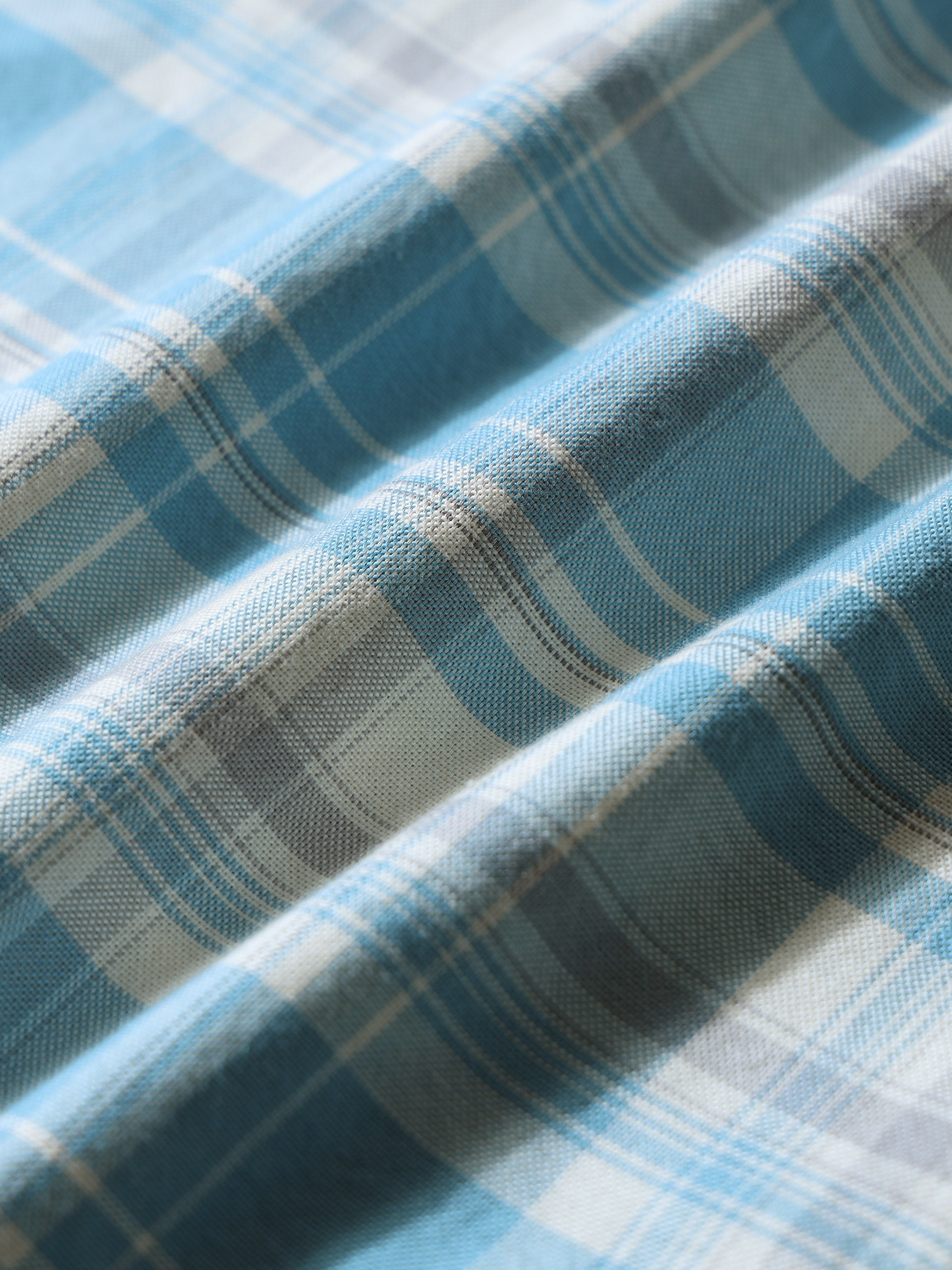 Men Blue Check Shirt