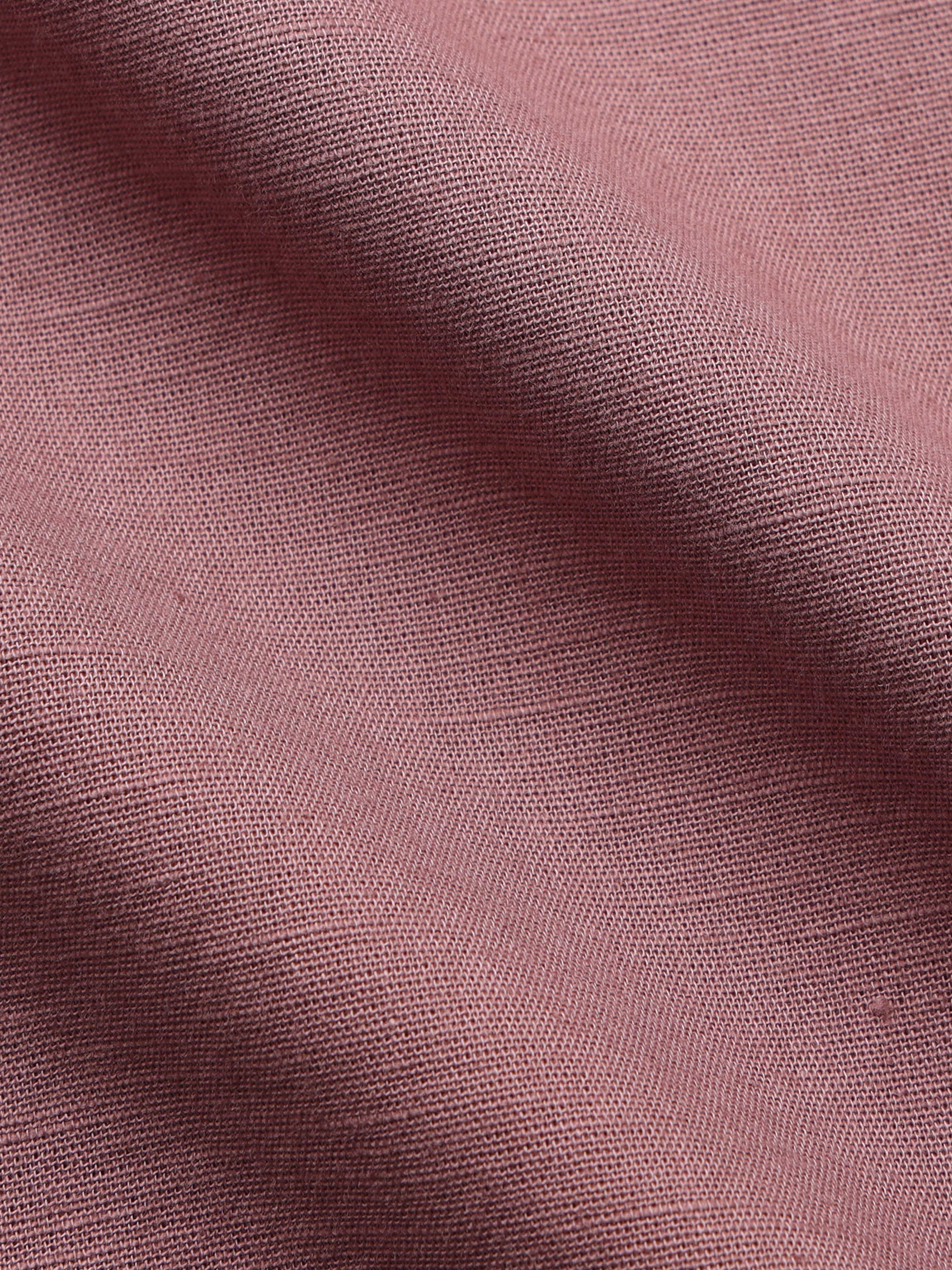 Men Mauve Slub Solid Shirt