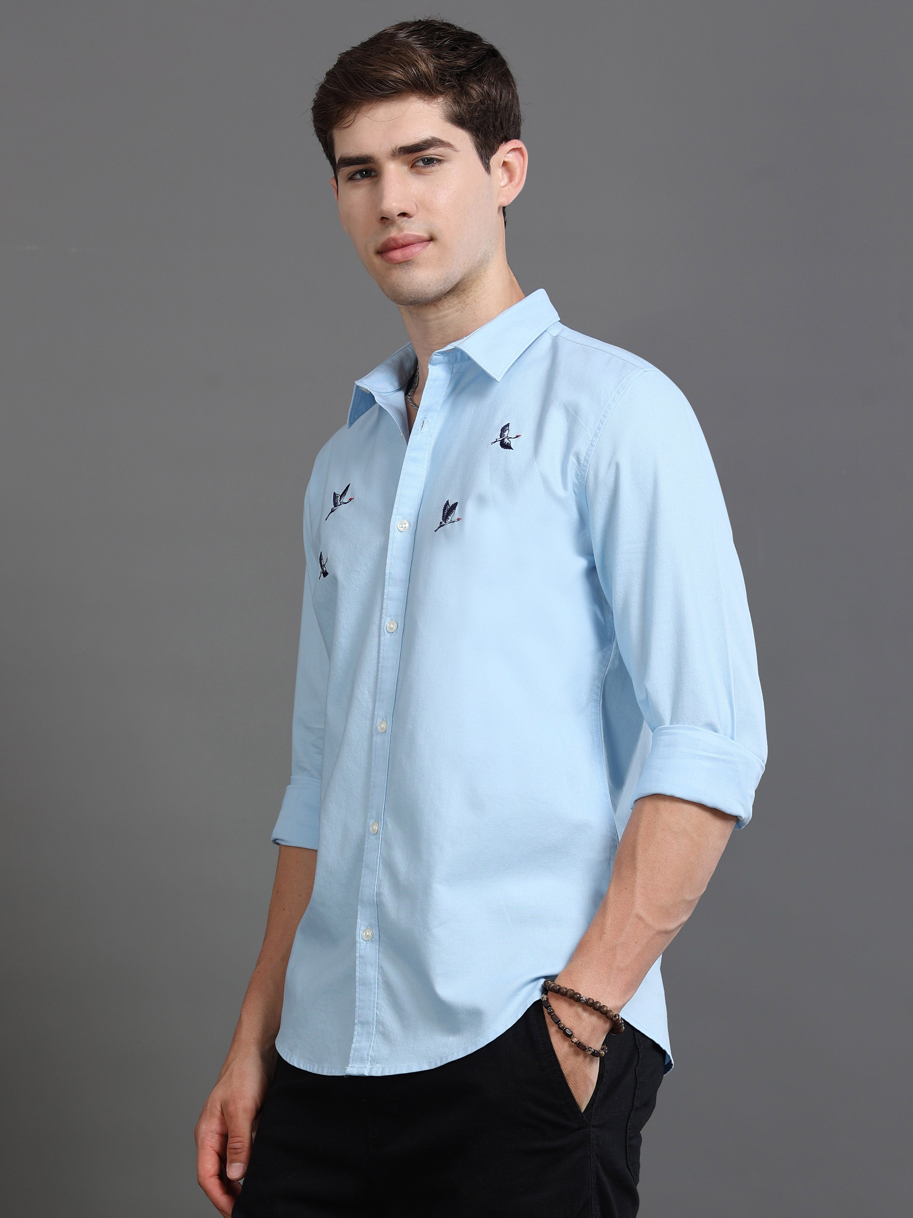 Men Blue Printed Shirt