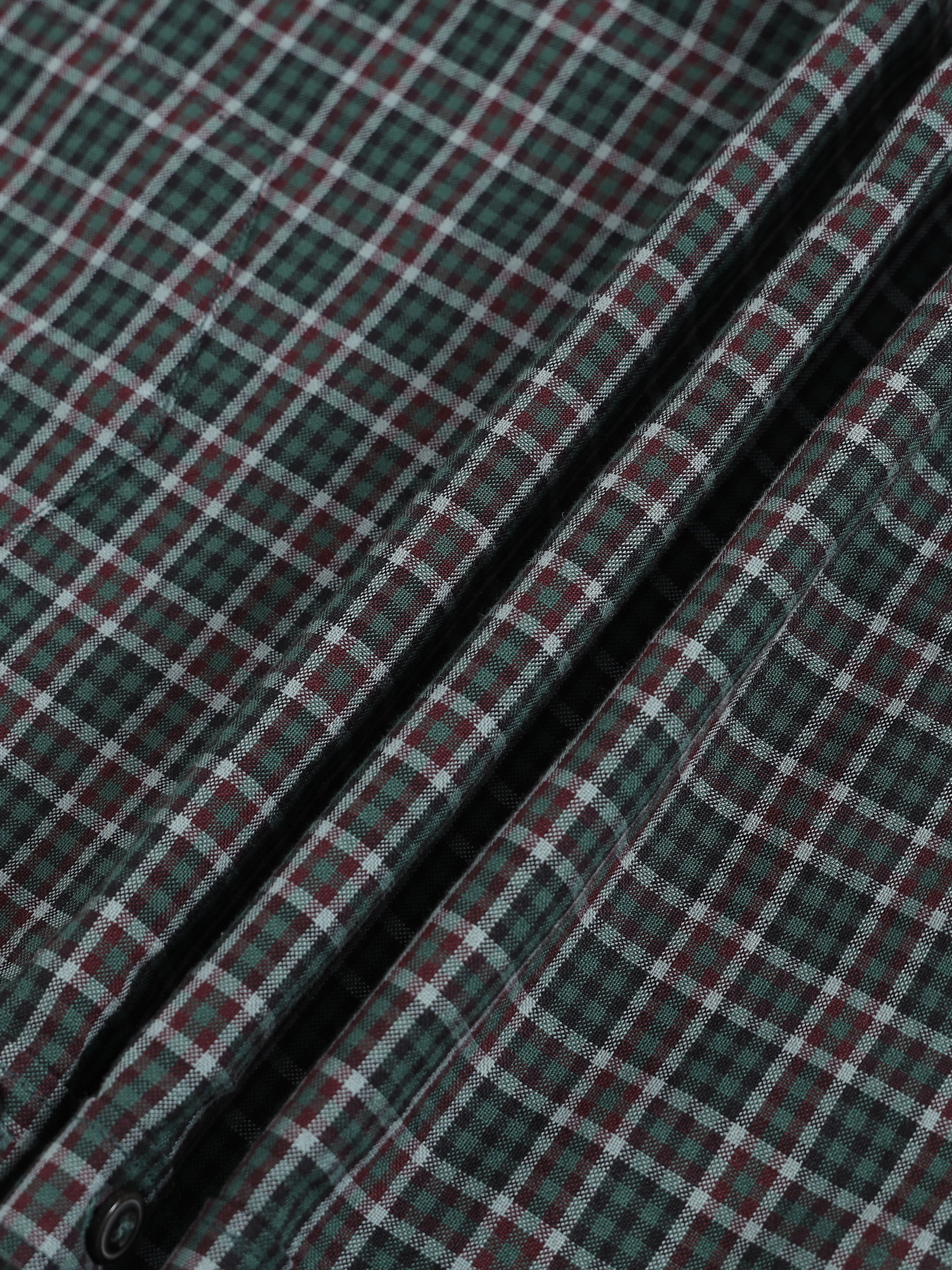 Men Green Checked Shirt