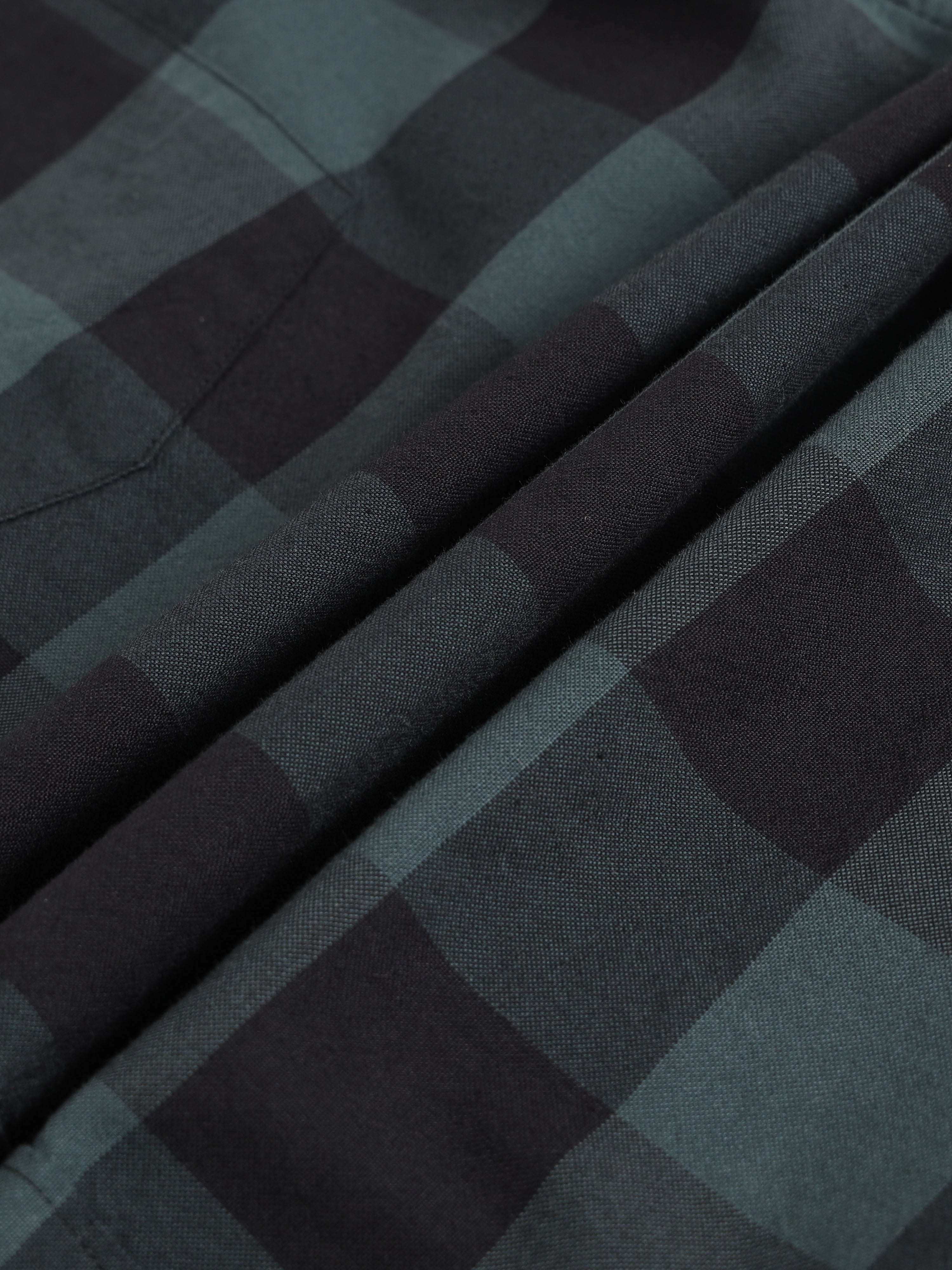 Men Green Checked Shirt
