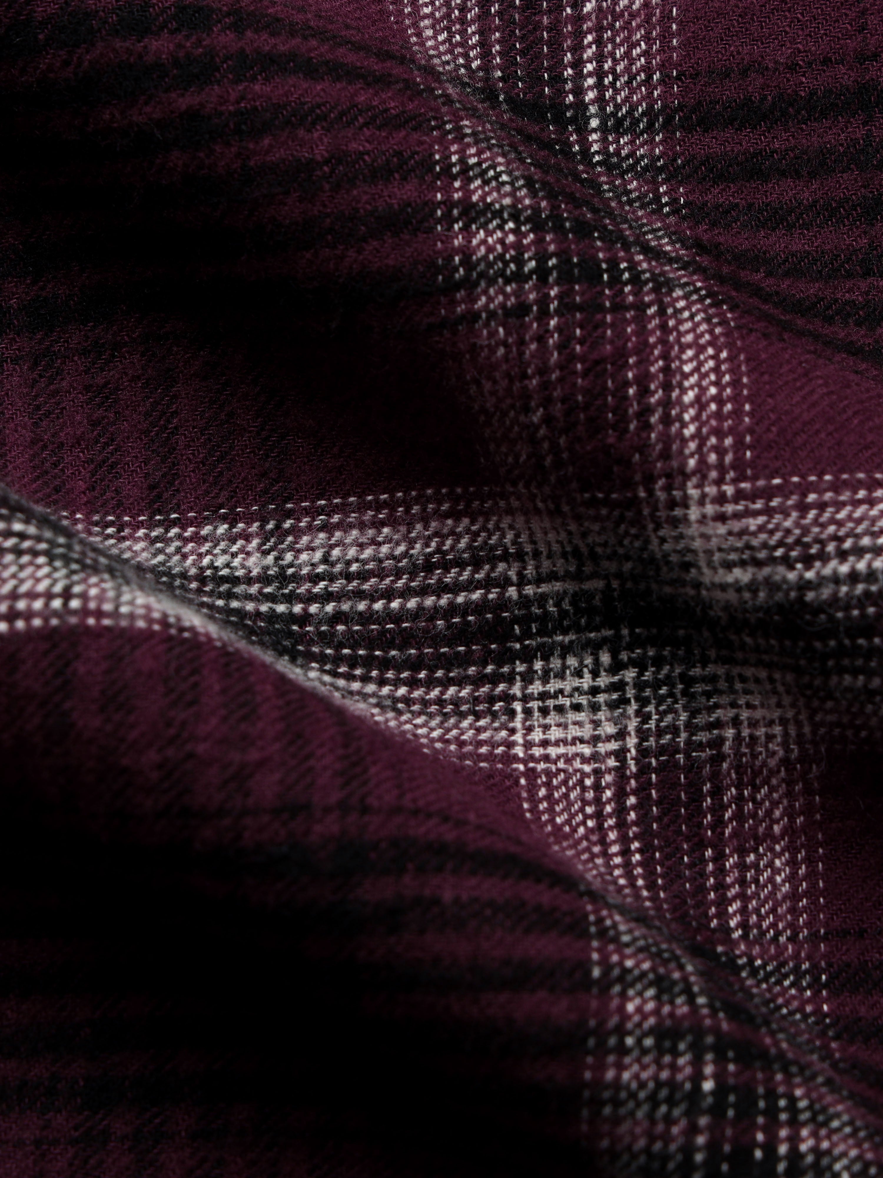 Men Burgundy Flannel Checked Shirt