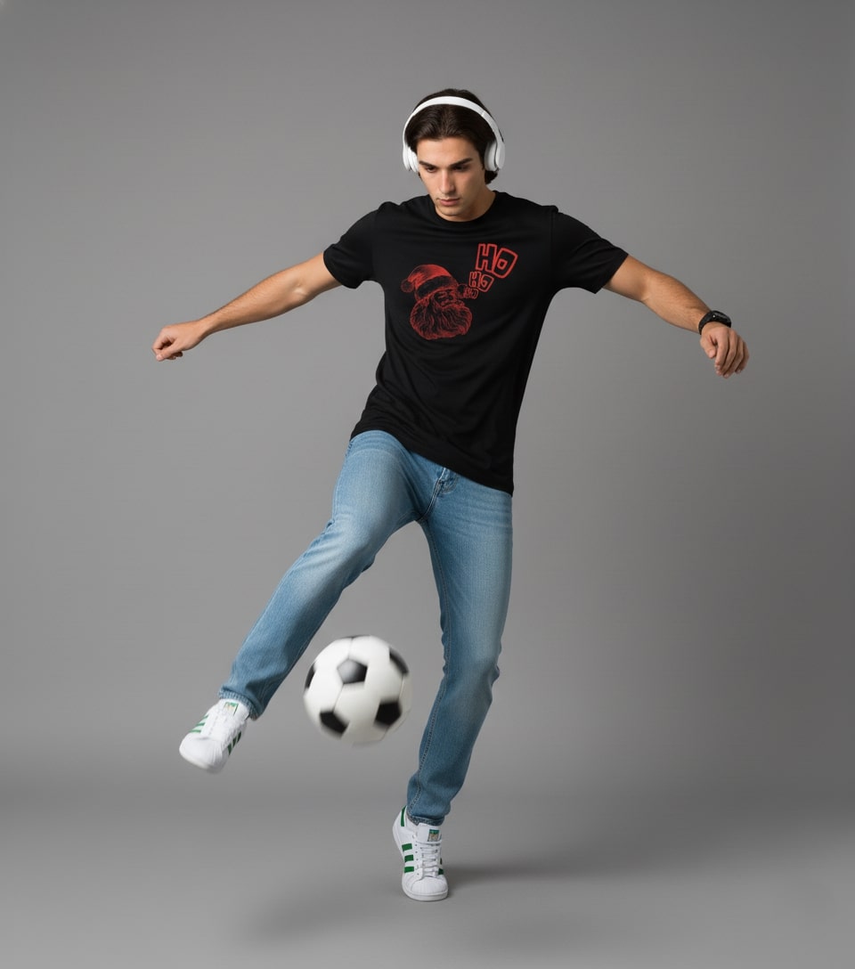 Men Printed Black Cotton Tshirt