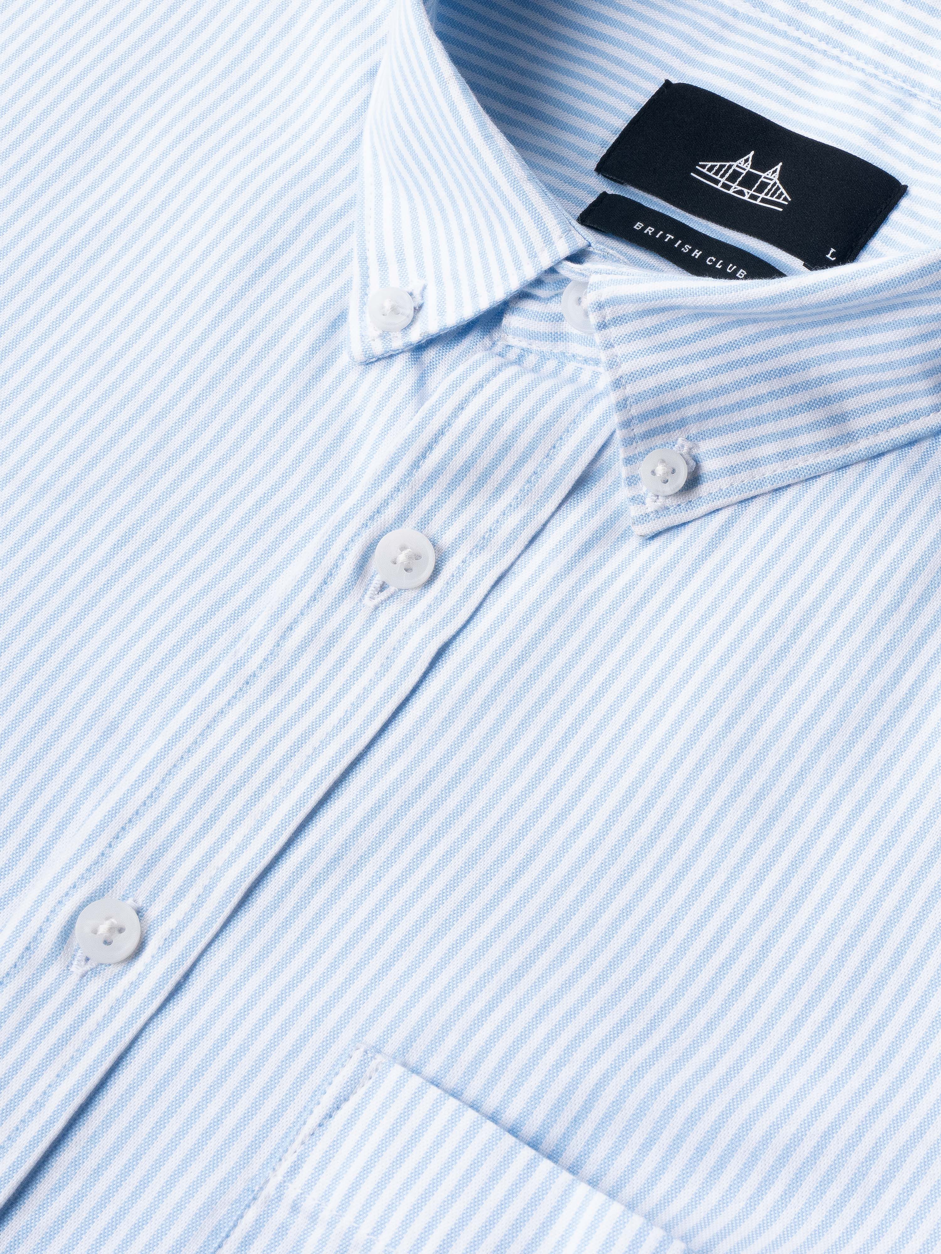 Men Blue Striped Shirt
