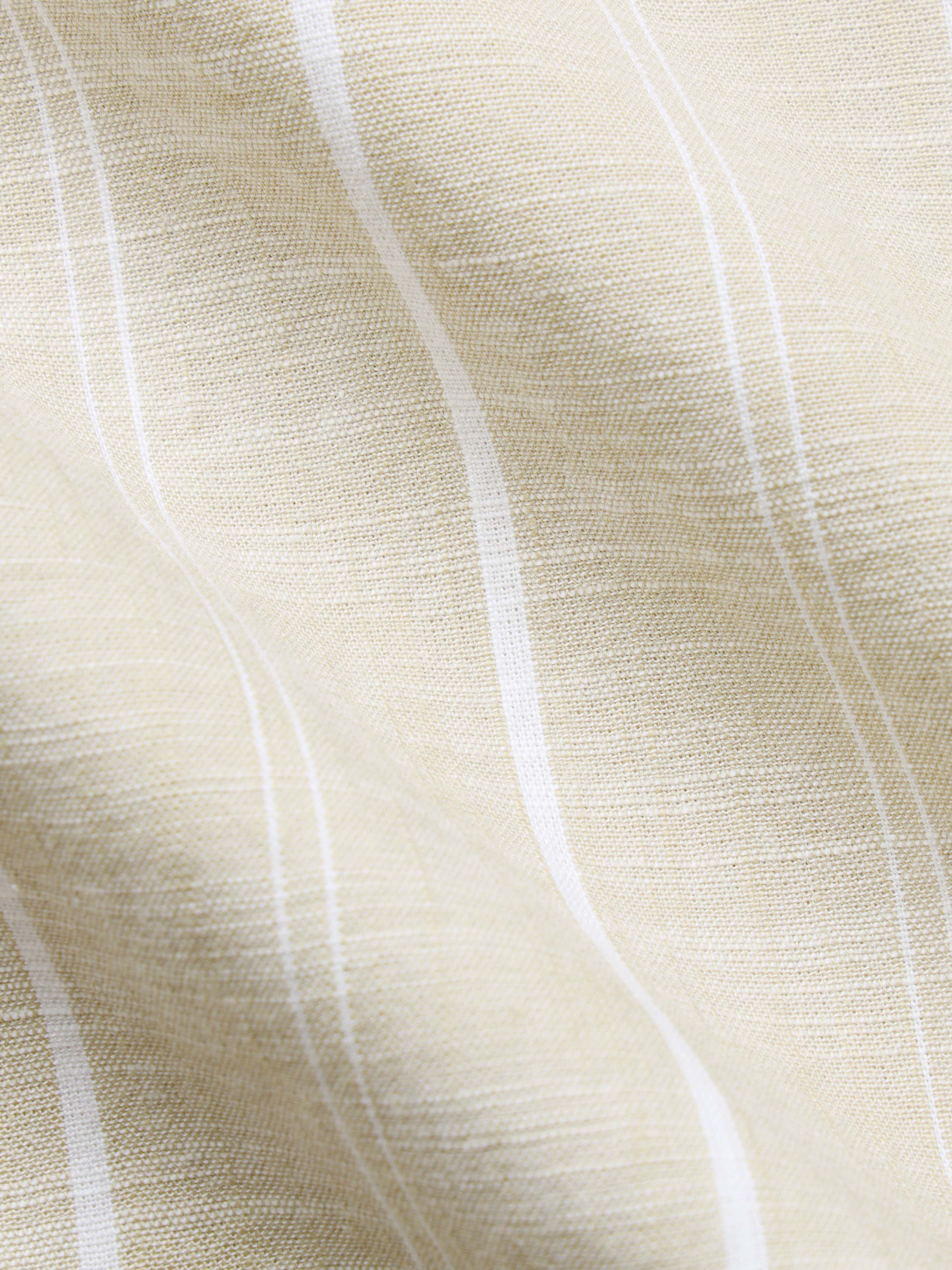 Men Beige Striped Cotton Shirt
