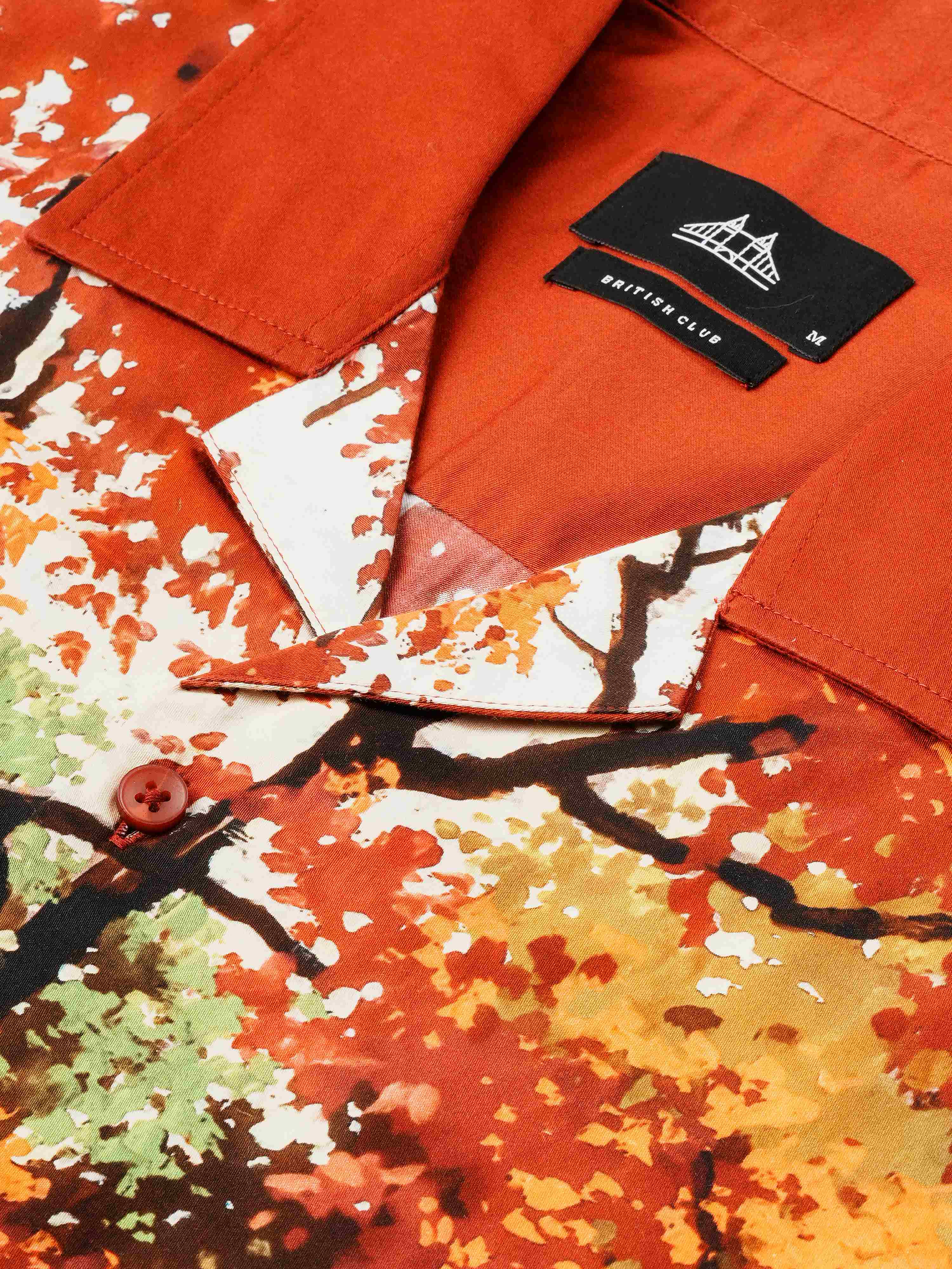 Men Red Casual Printed Shirt
