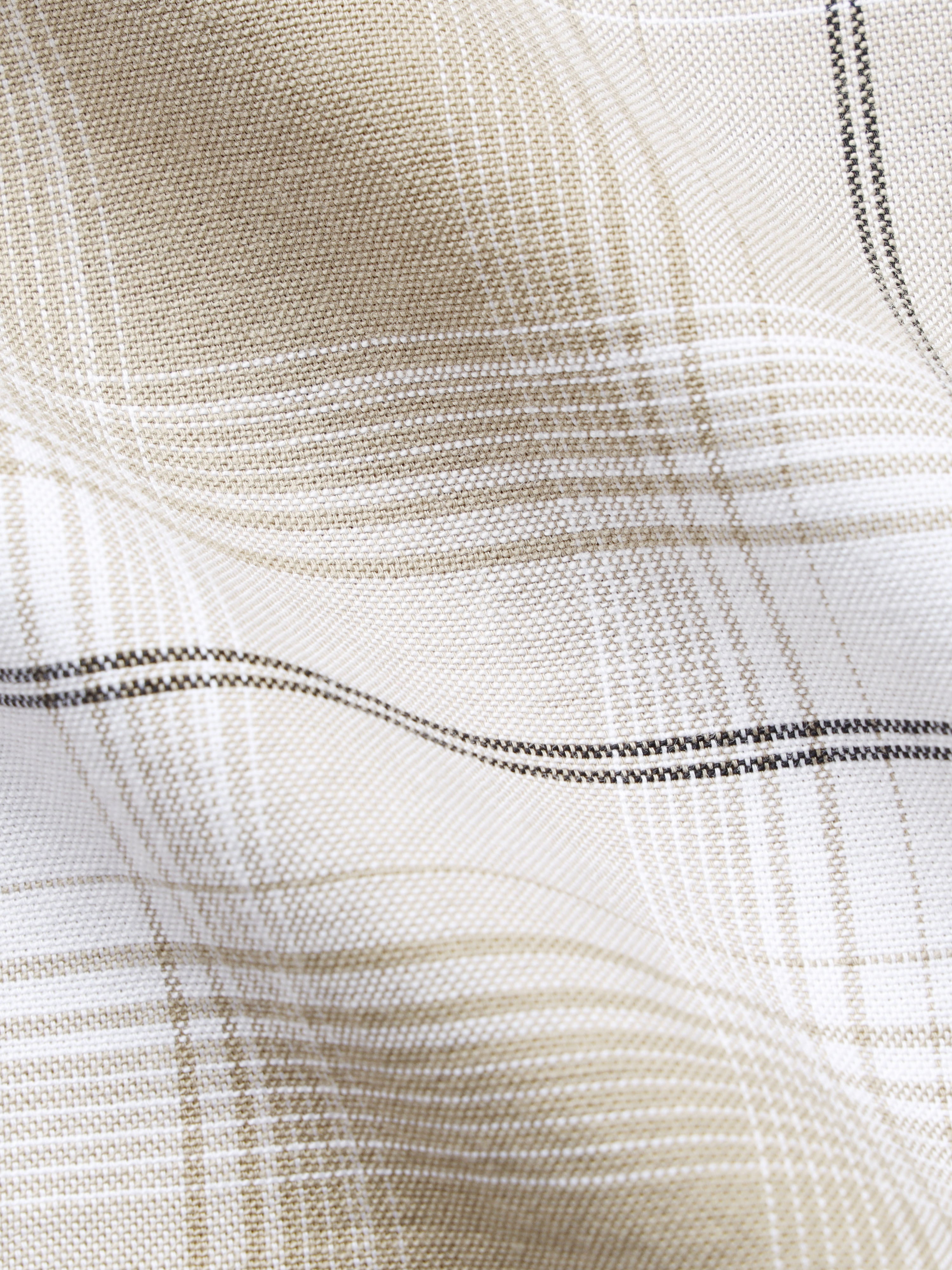 Men Beige Checked Cotton Shirt