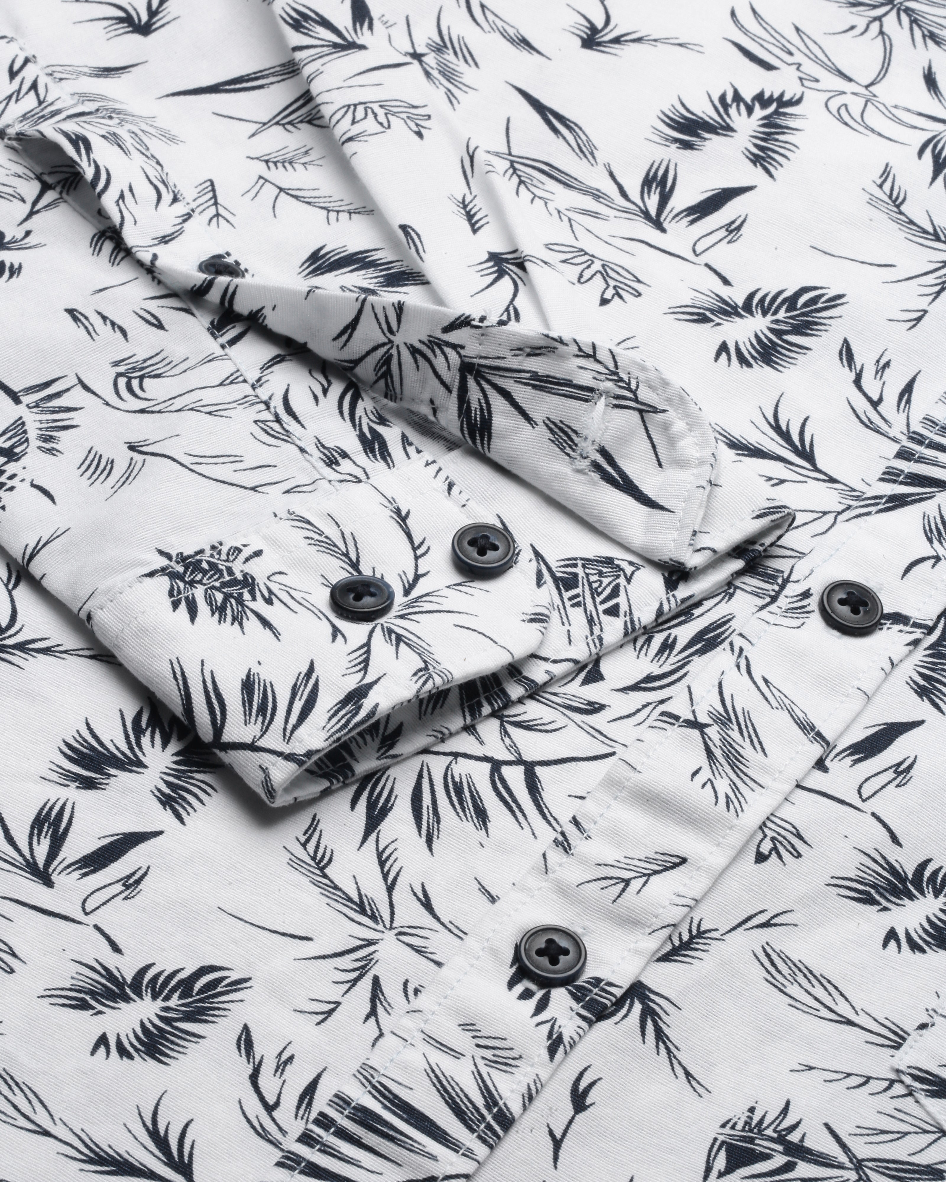 Men White Cotton Slim Shirt