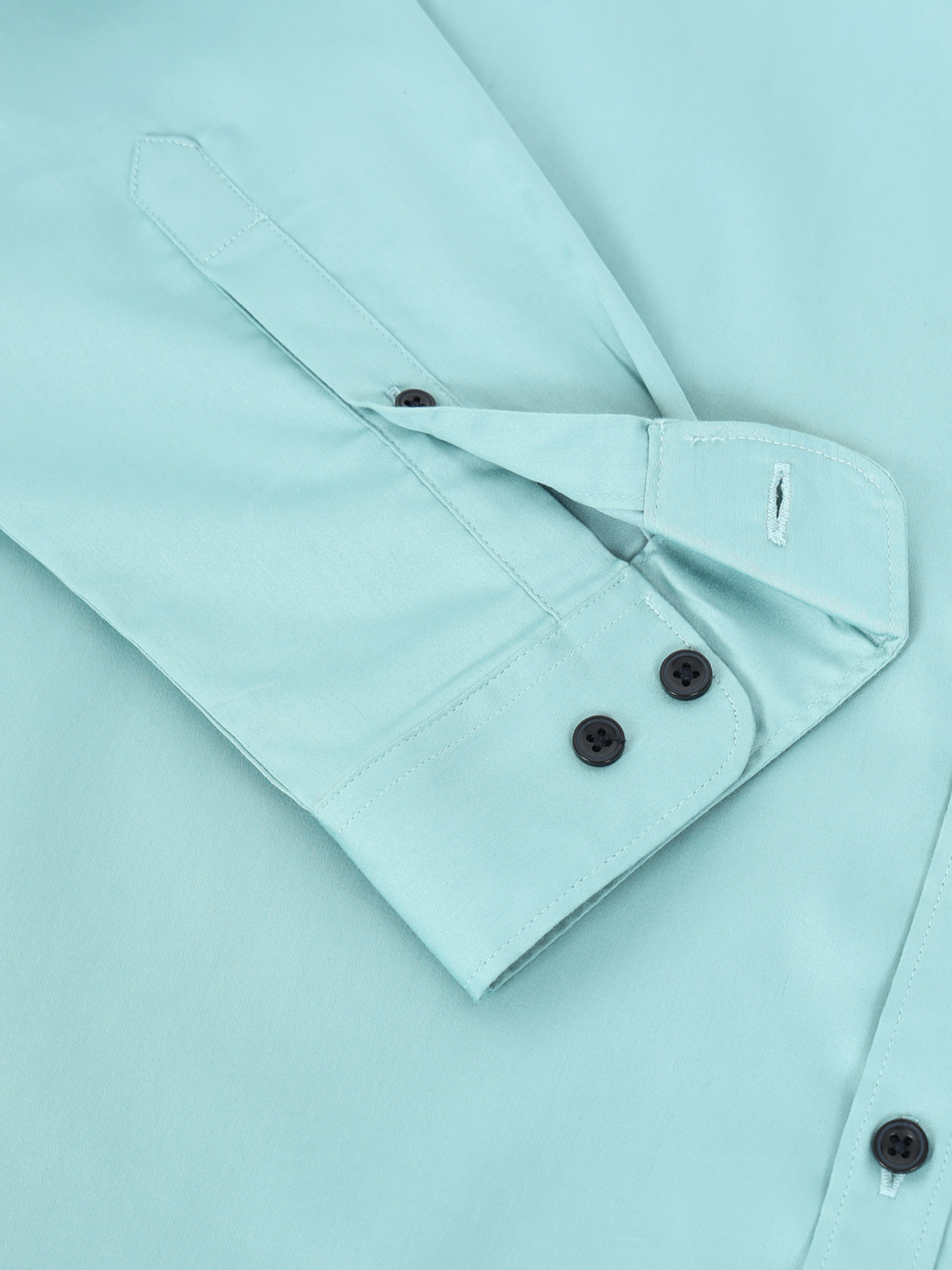 Men Blue Satin Shirt