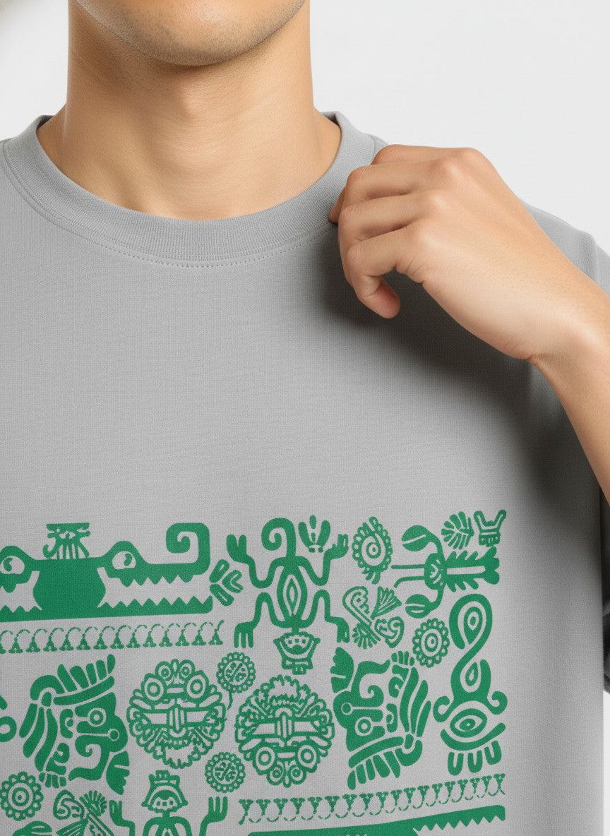 Men Oversized Cotton Tribal T-Shirt