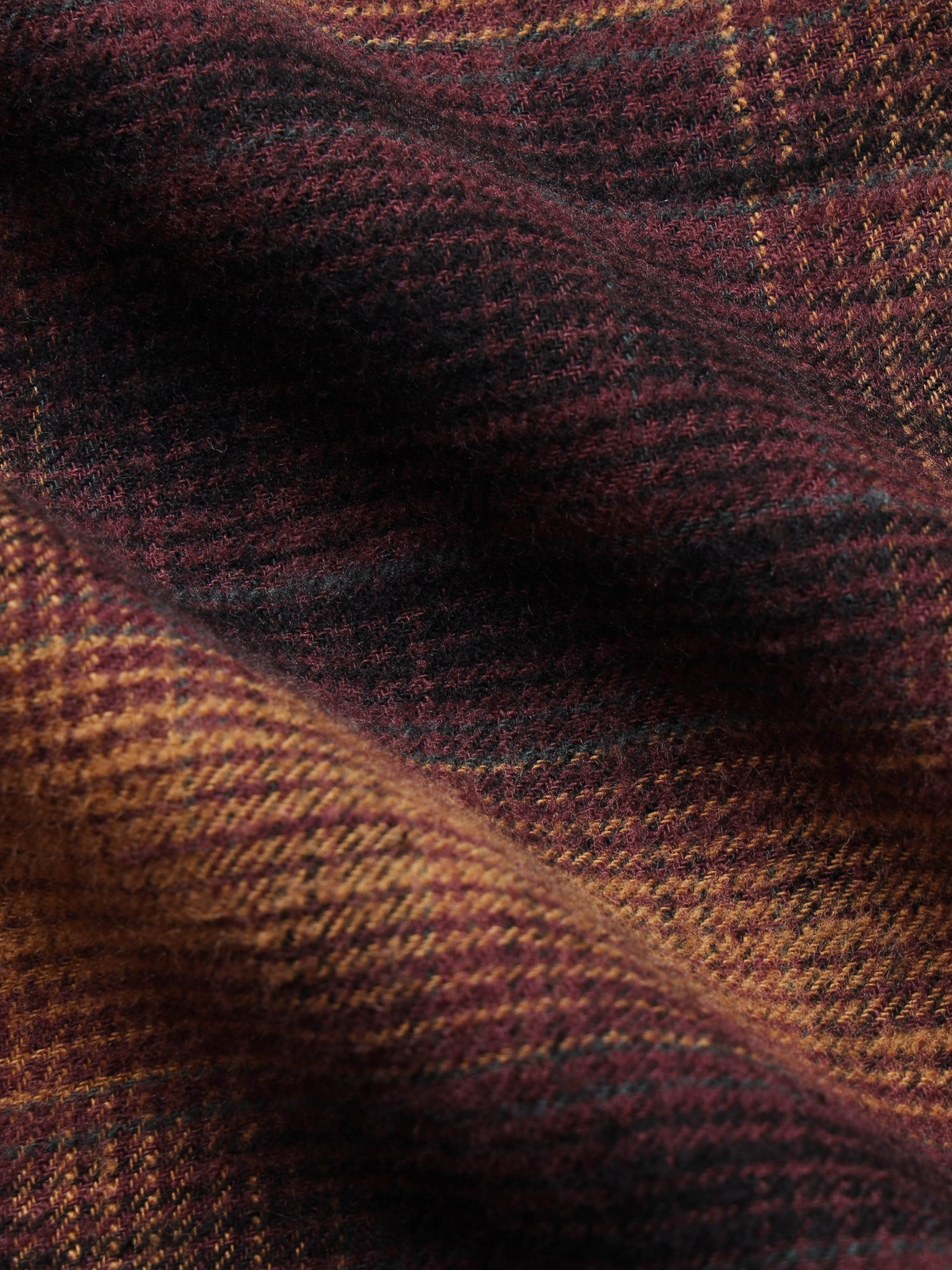 Men Burgundy Flannel Checked Shirt