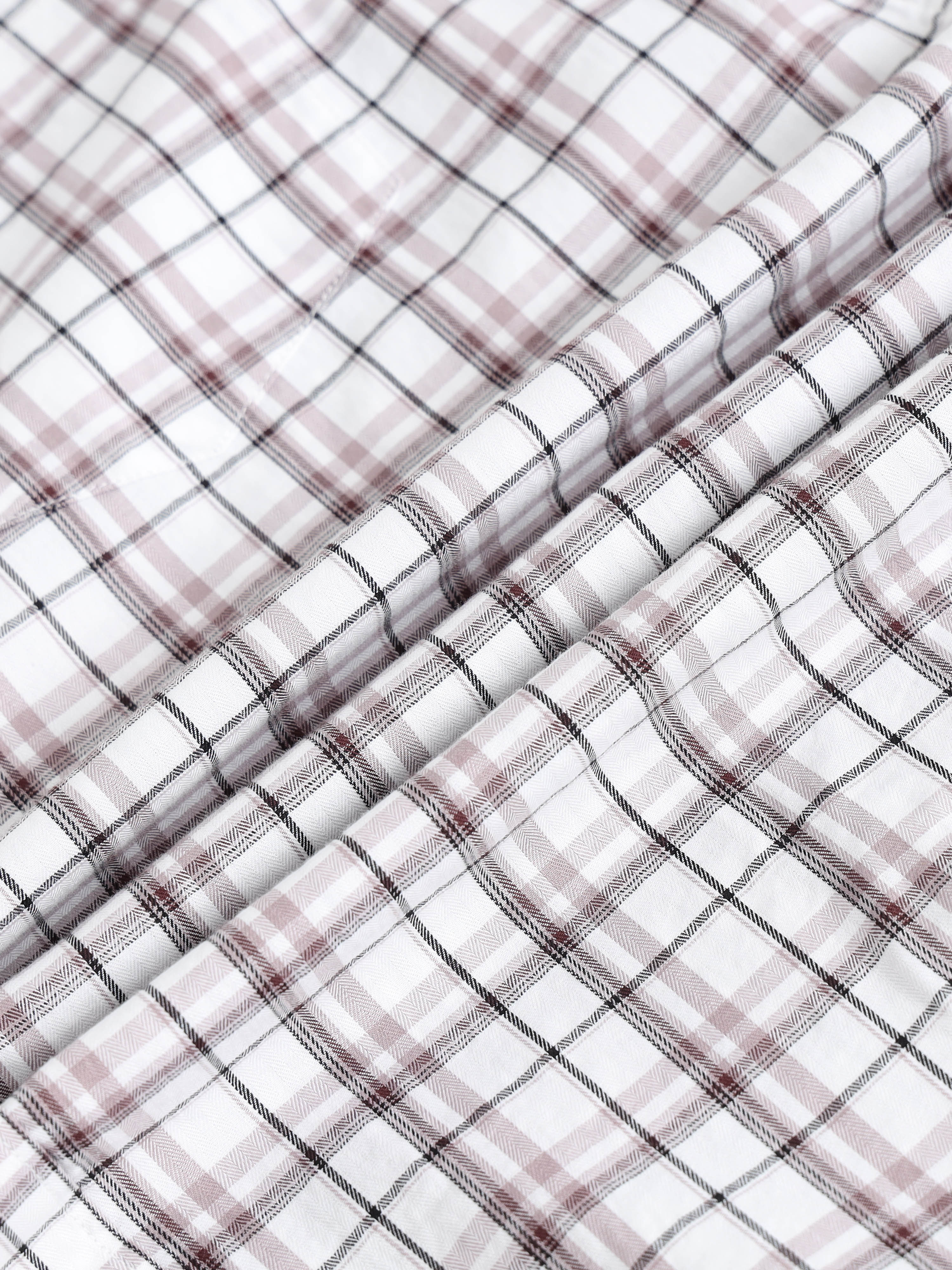 Men White Checked Shirt