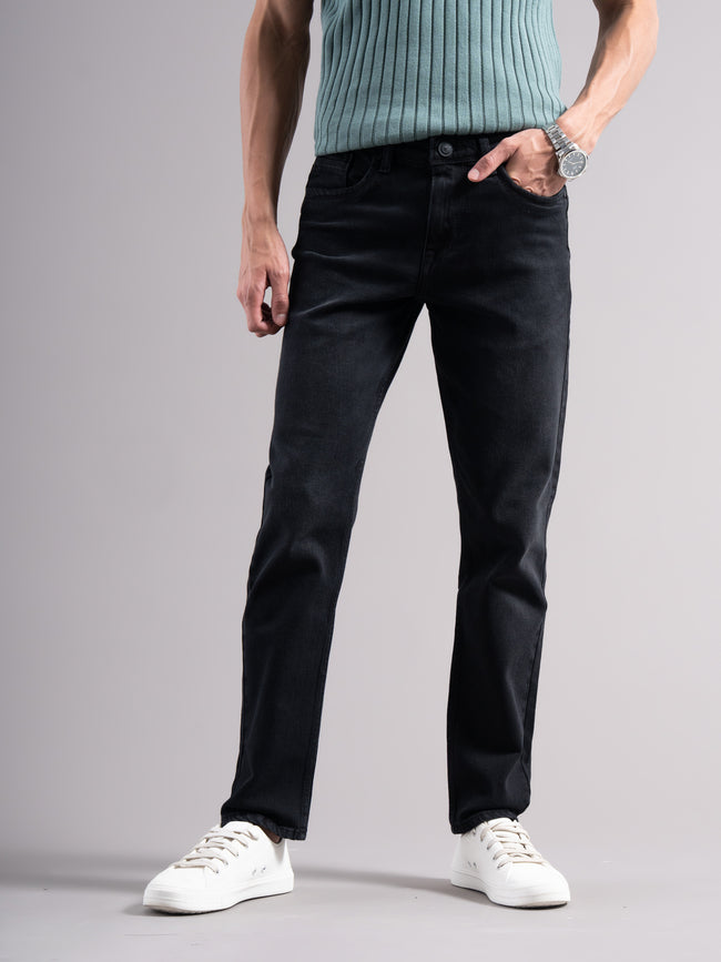 Men Black Regular Fit Jeans