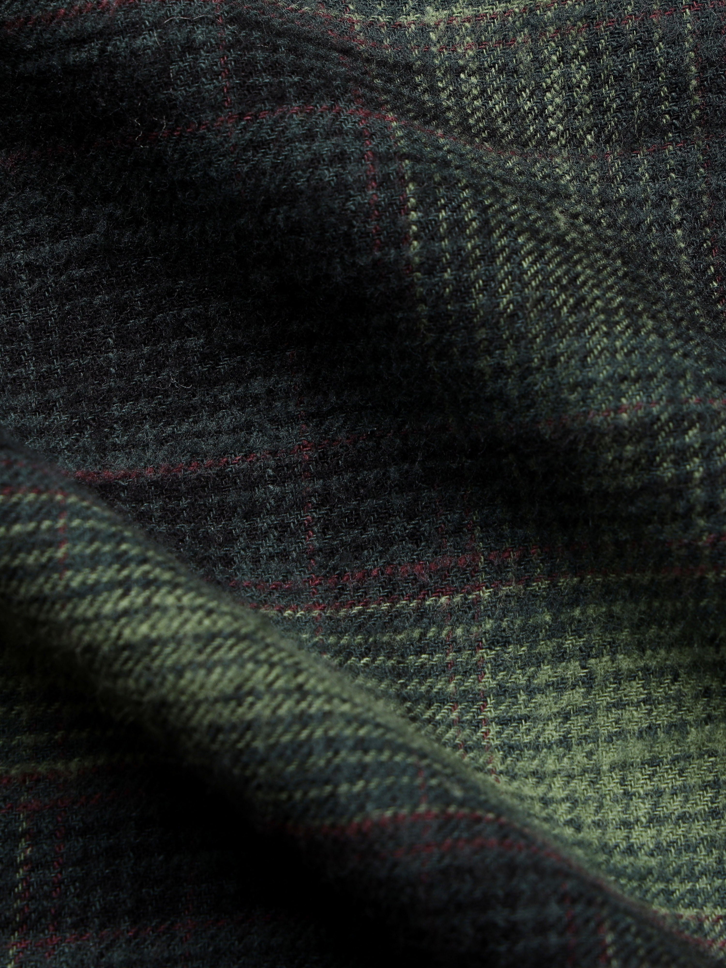 Men Green Flannel Checked Shirt