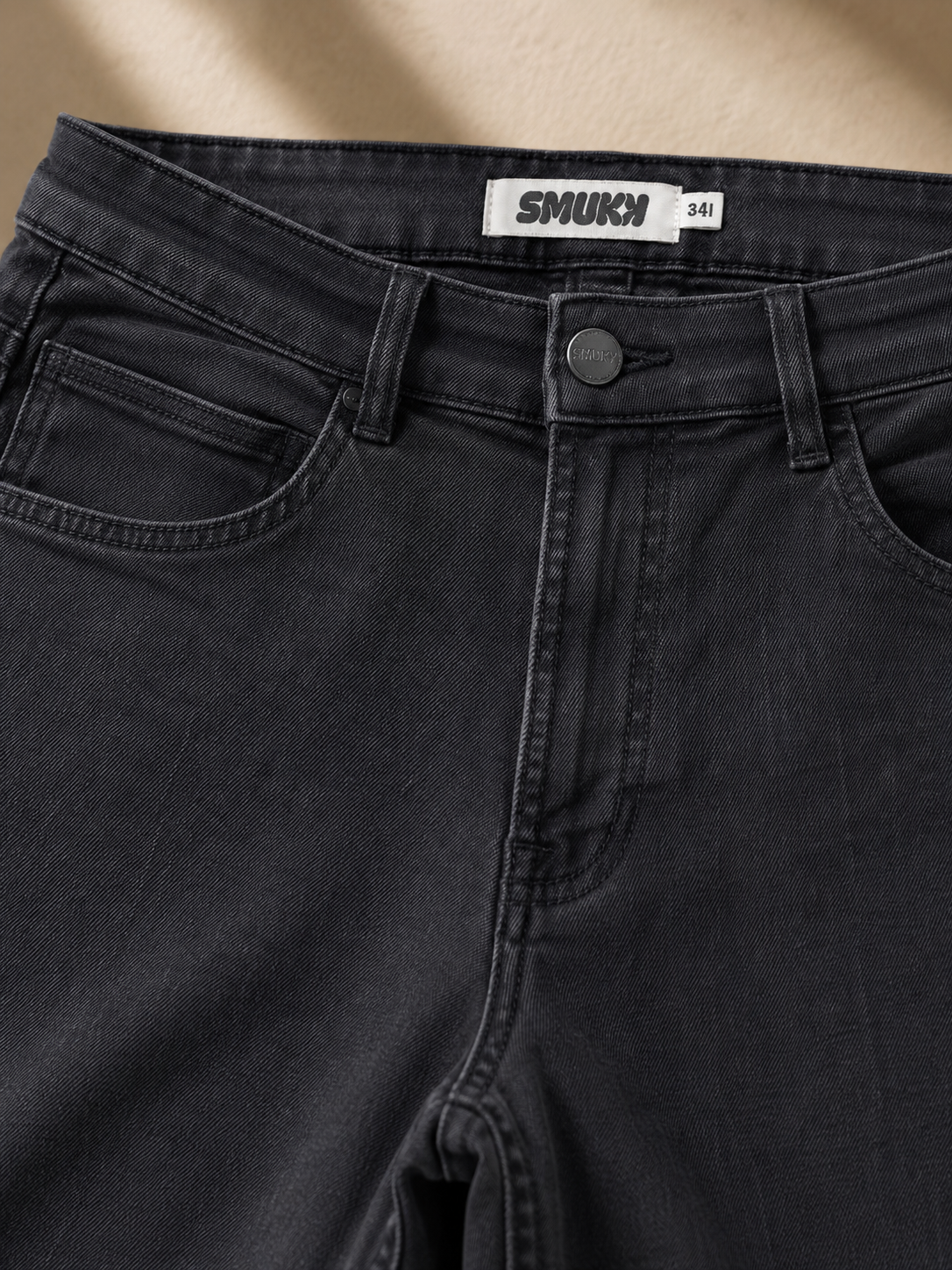 Men Vintage Black Straight Fit Jeans