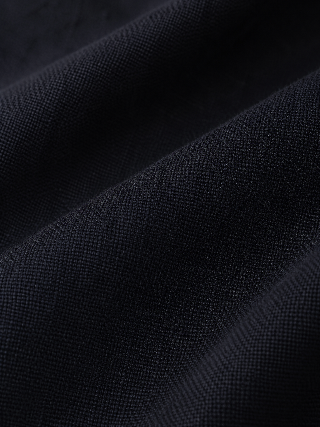 Men Black Linen Band Collar Shirt