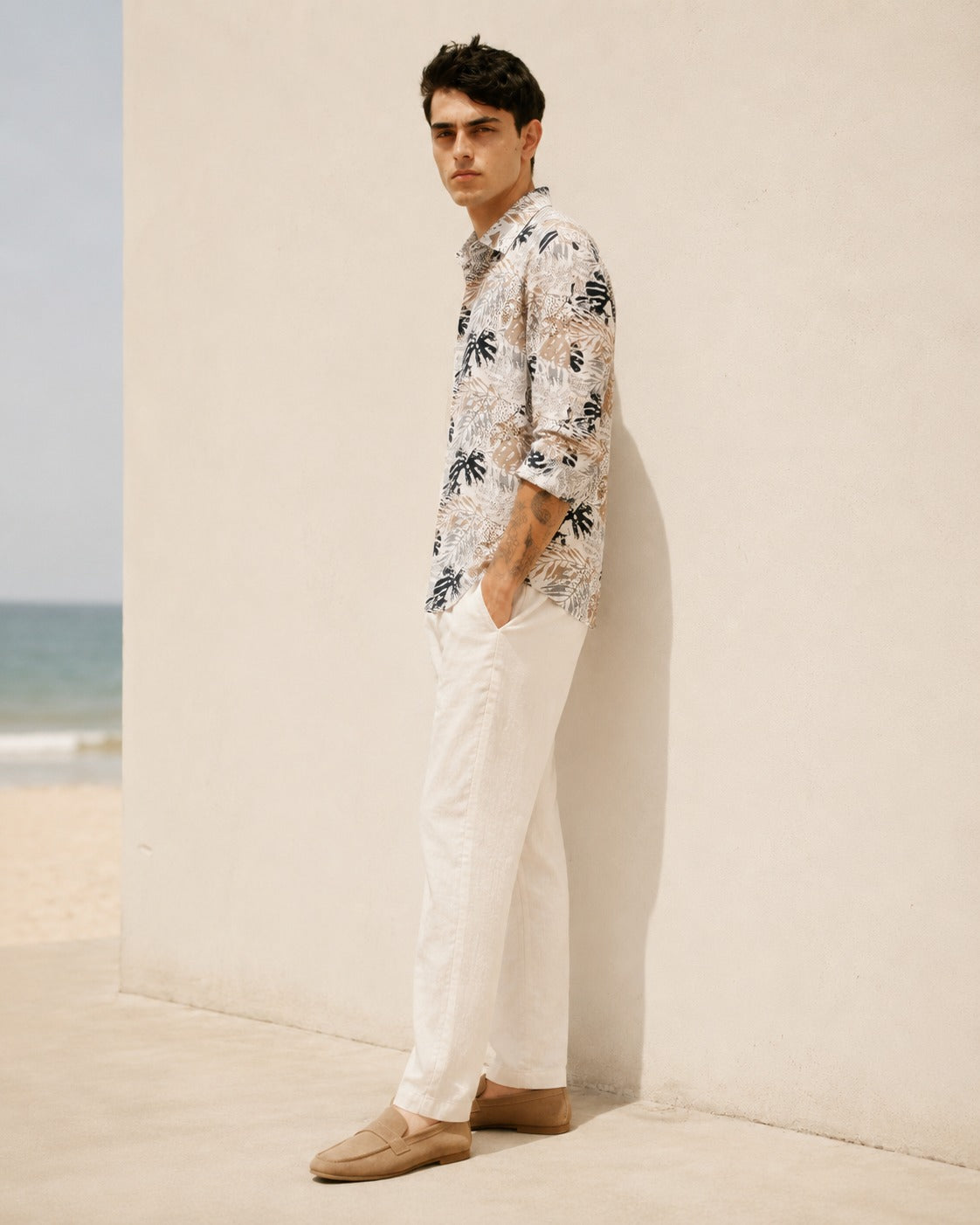 Men Multi Tropical Print Shirt