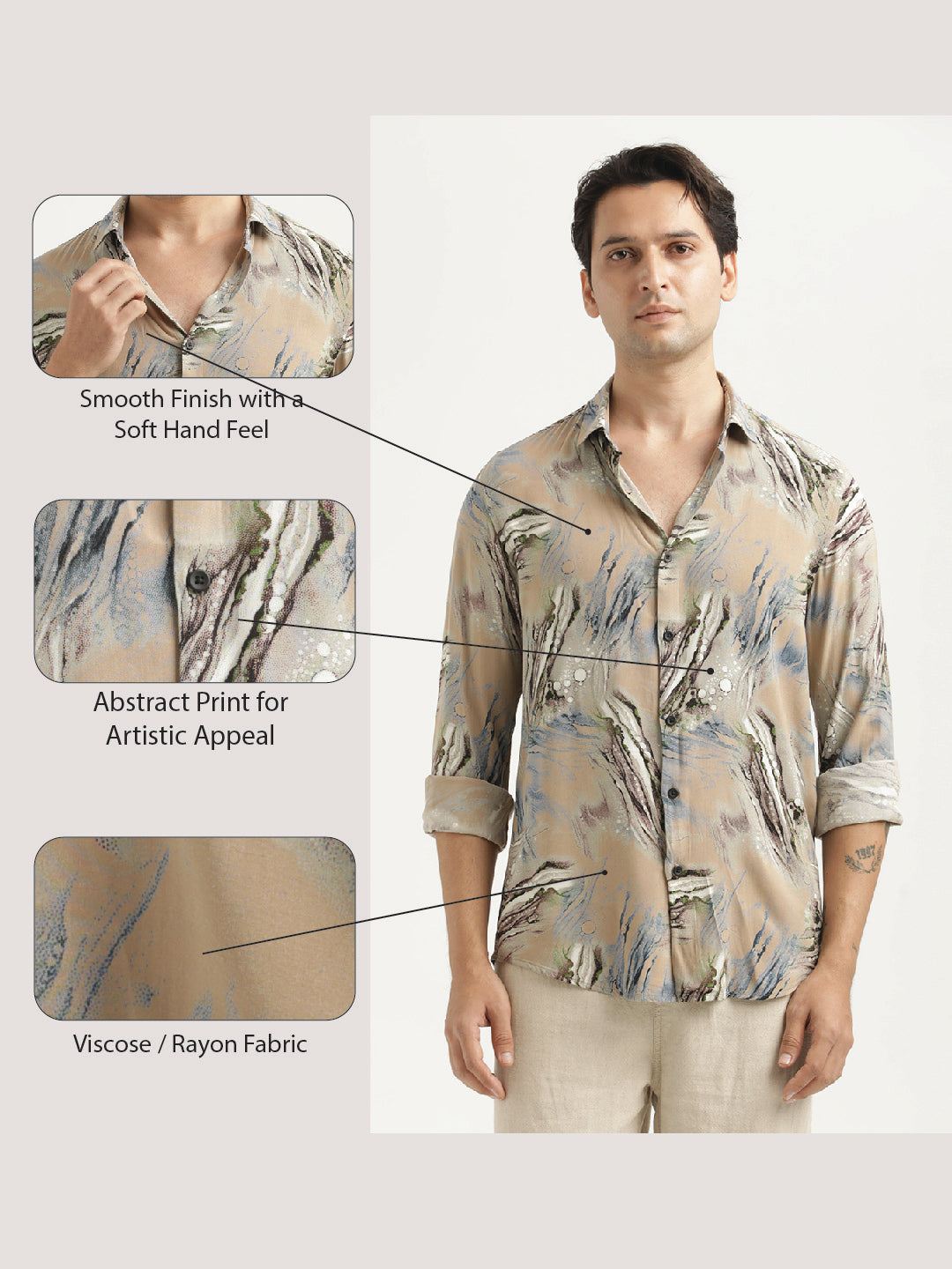 Men Printed Viscose Shirt