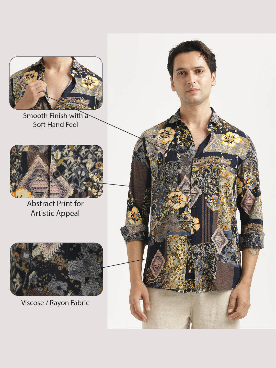 Men Printed Viscose Shirt