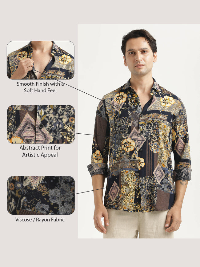 Men Printed Viscose Shirt