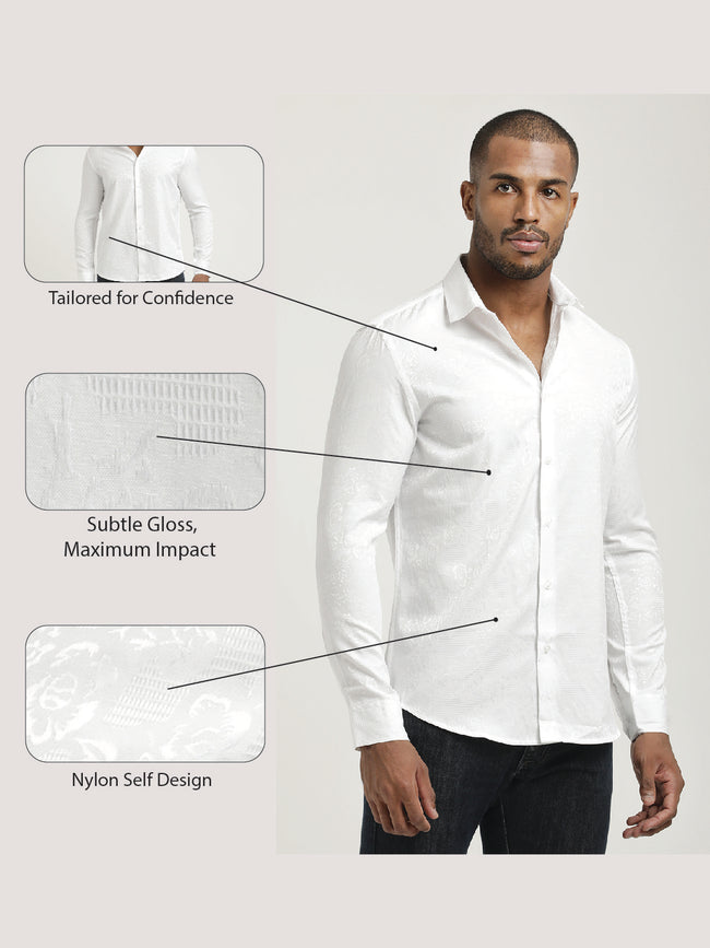 Men Nylon Self-Design Shirt