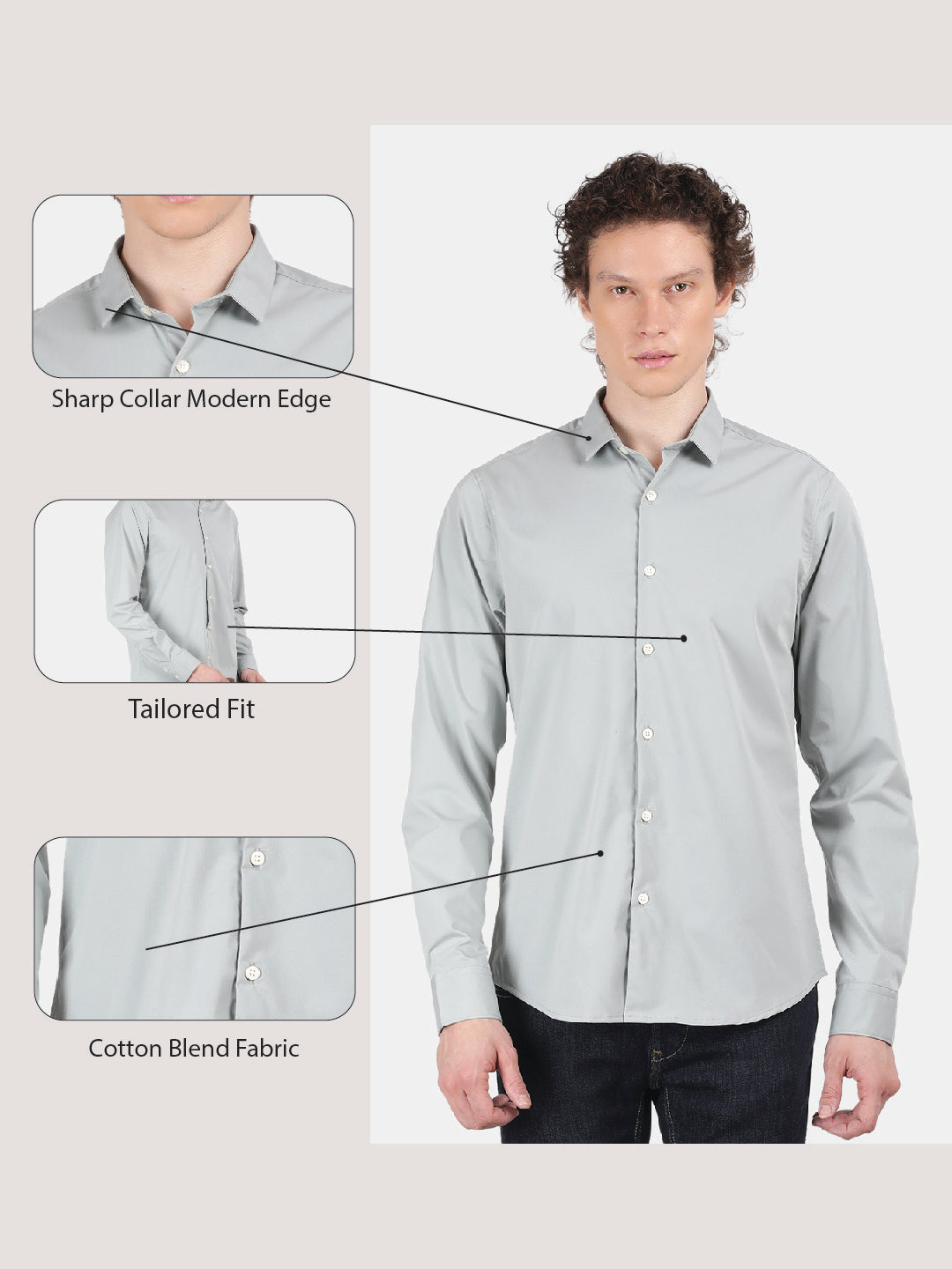 Men Light Green Slim Fit Spread Collar Full Sleeve Casual Shirt