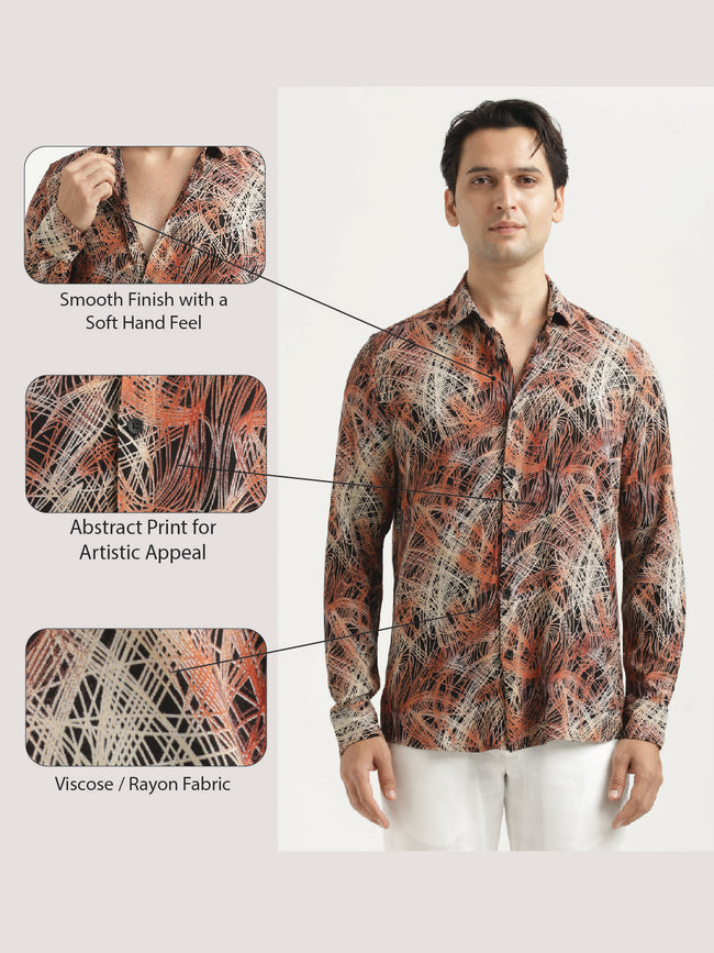 Men Printed Viscose Shirt