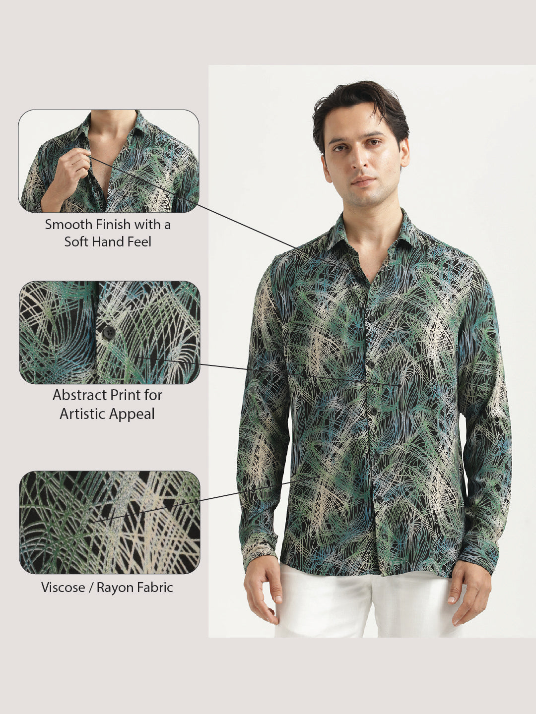 Men Printed Viscose Shirt