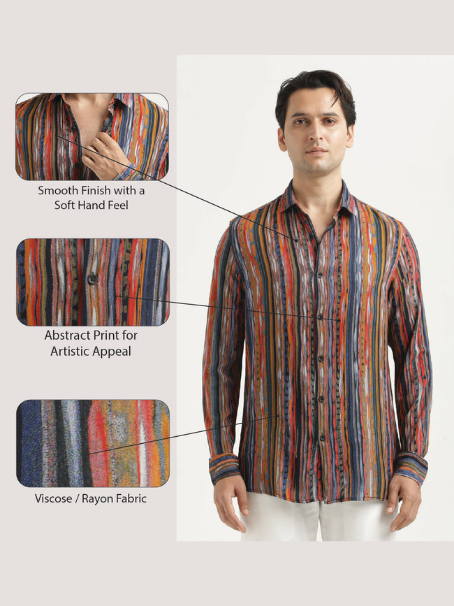 Men Printed Viscose Shirt