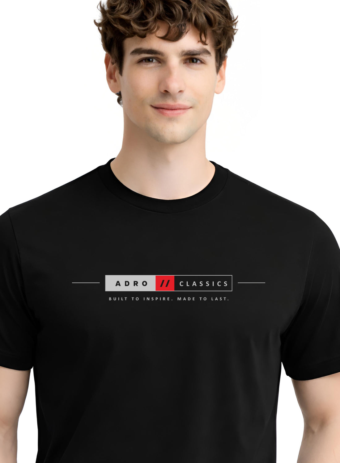 Men Black Classic Printed T-Shirt
