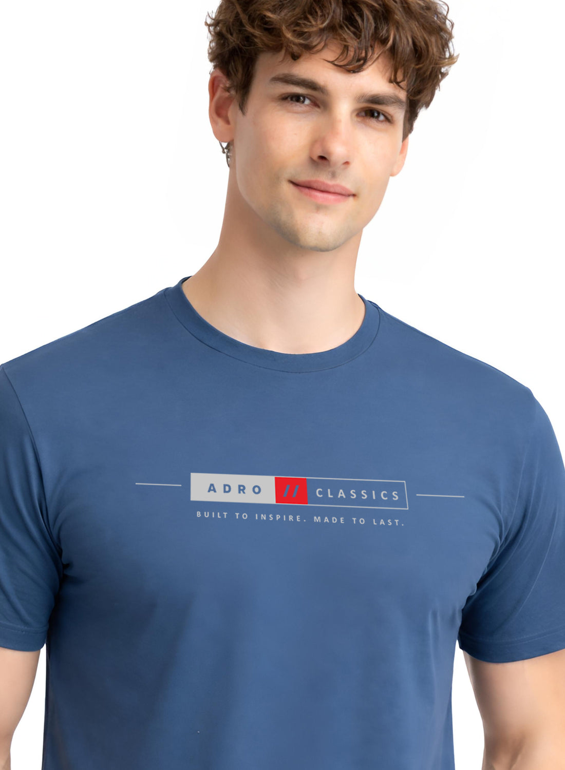 Men Blue Classic Printed T-Shirt
