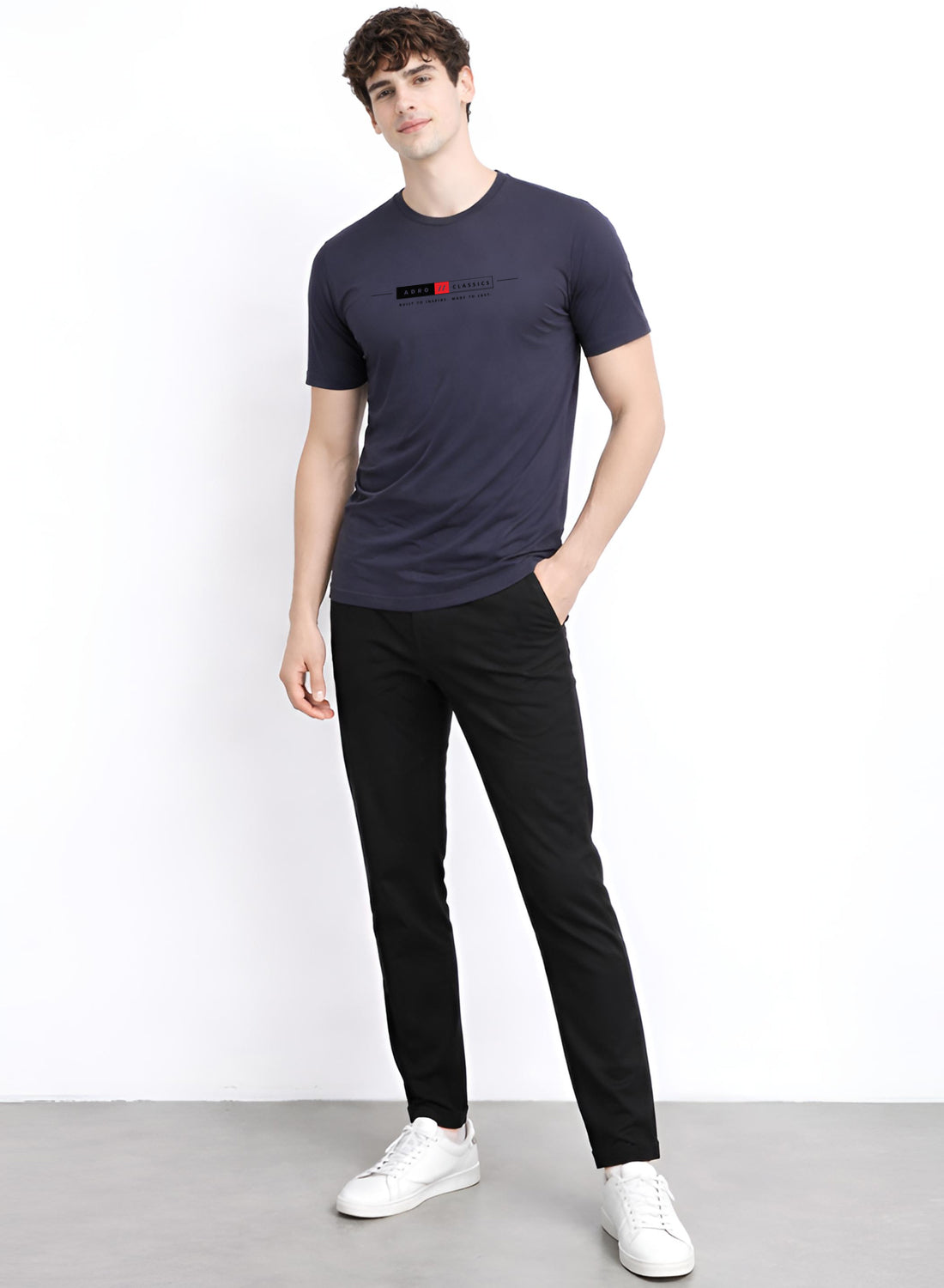 Men Grey Classic Printed T-Shirt
