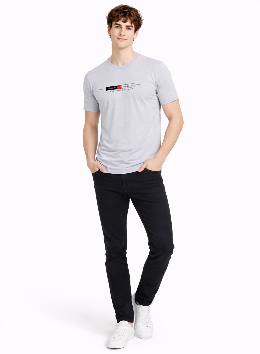 Men Grey Classic Printed T-Shirt