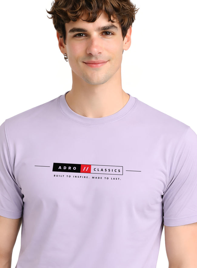 Men Lilac Classic Printed T-Shirt
