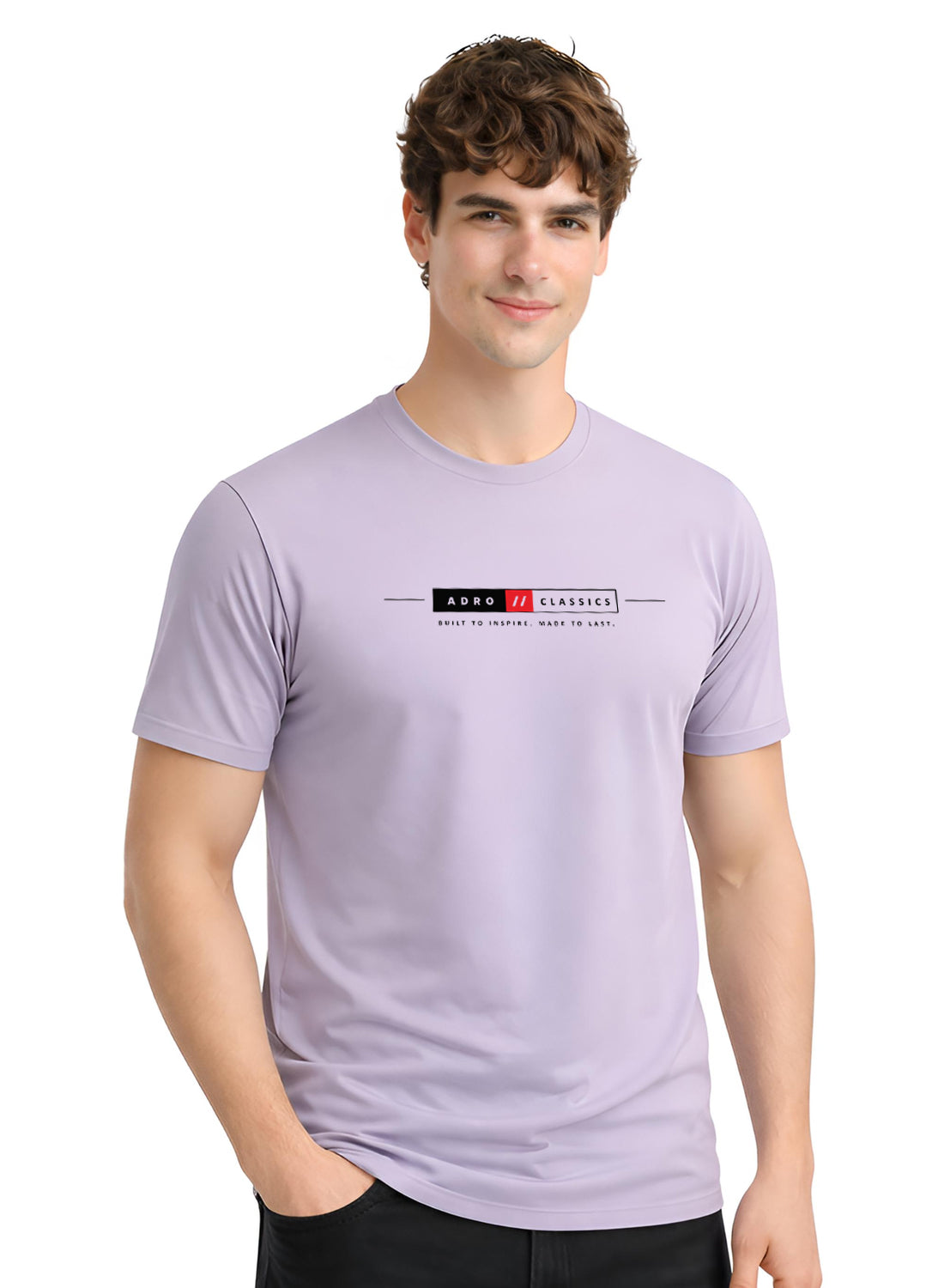 Men Lilac Classic Printed T-Shirt