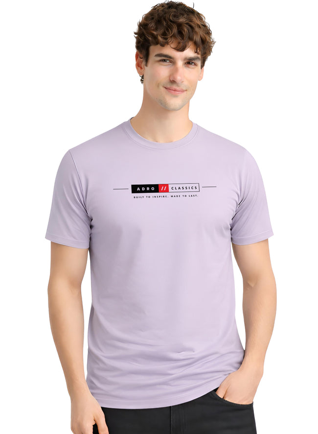 Men Lilac Classic Printed T-Shirt