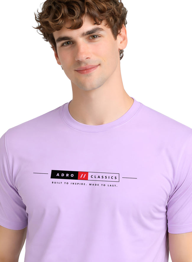 Men Lavender Classic Printed T-Shirt