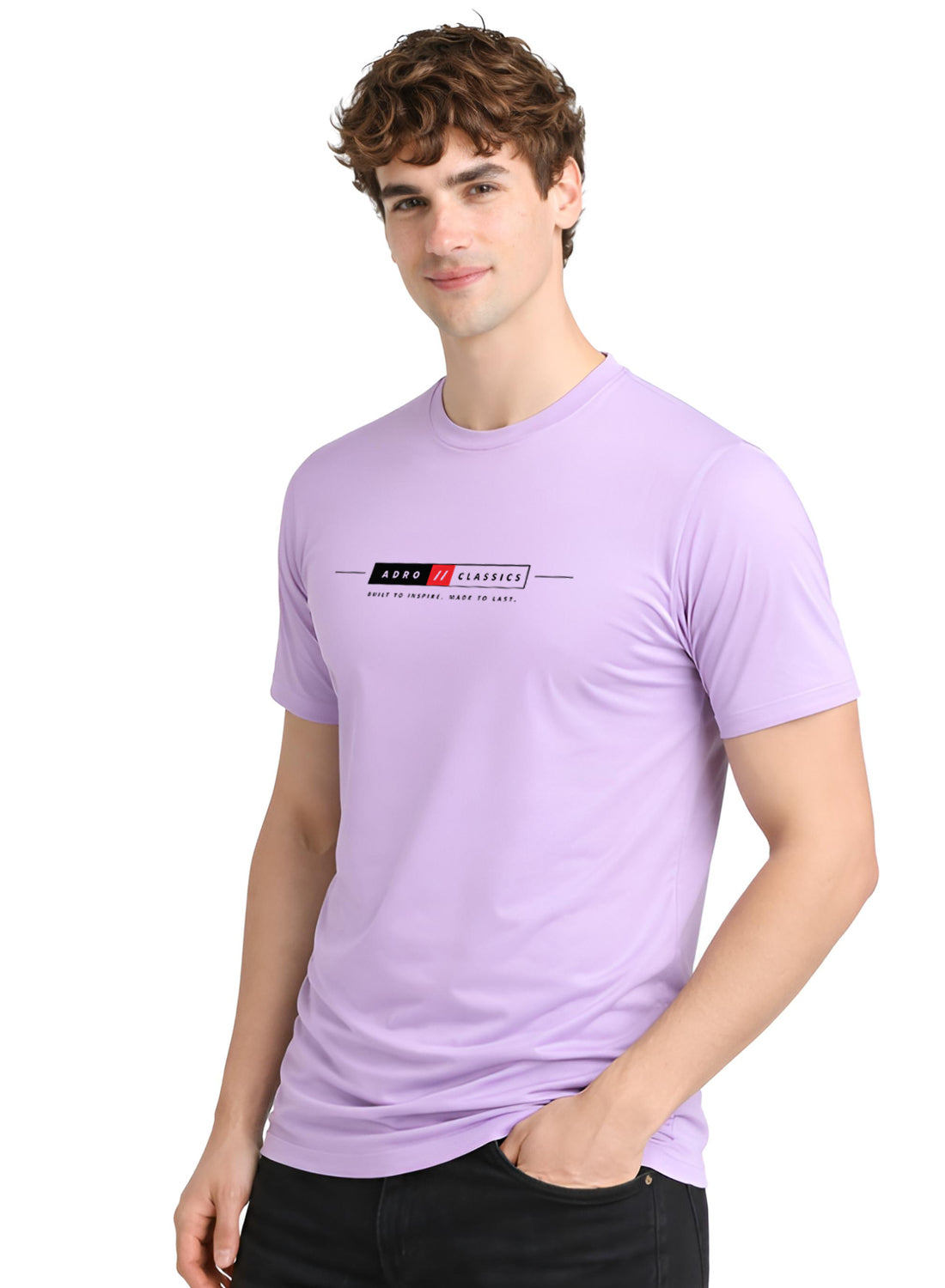 Men Lavender Classic Printed T-Shirt