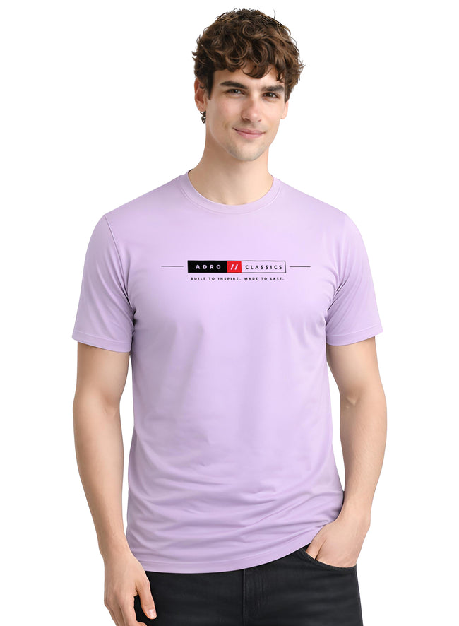 Men Lavender Classic Printed T-Shirt