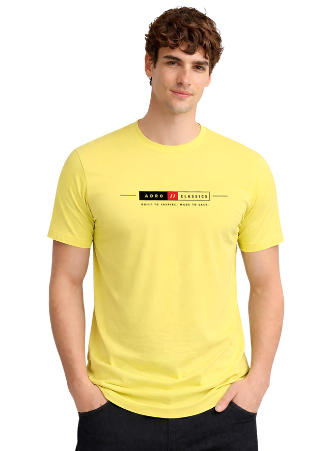 Men Yellow Classic Printed T-Shirt