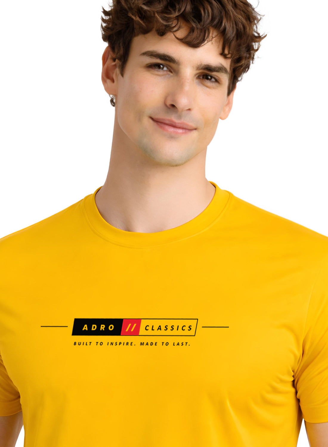 Men Mustard Classic Printed T-Shirt
