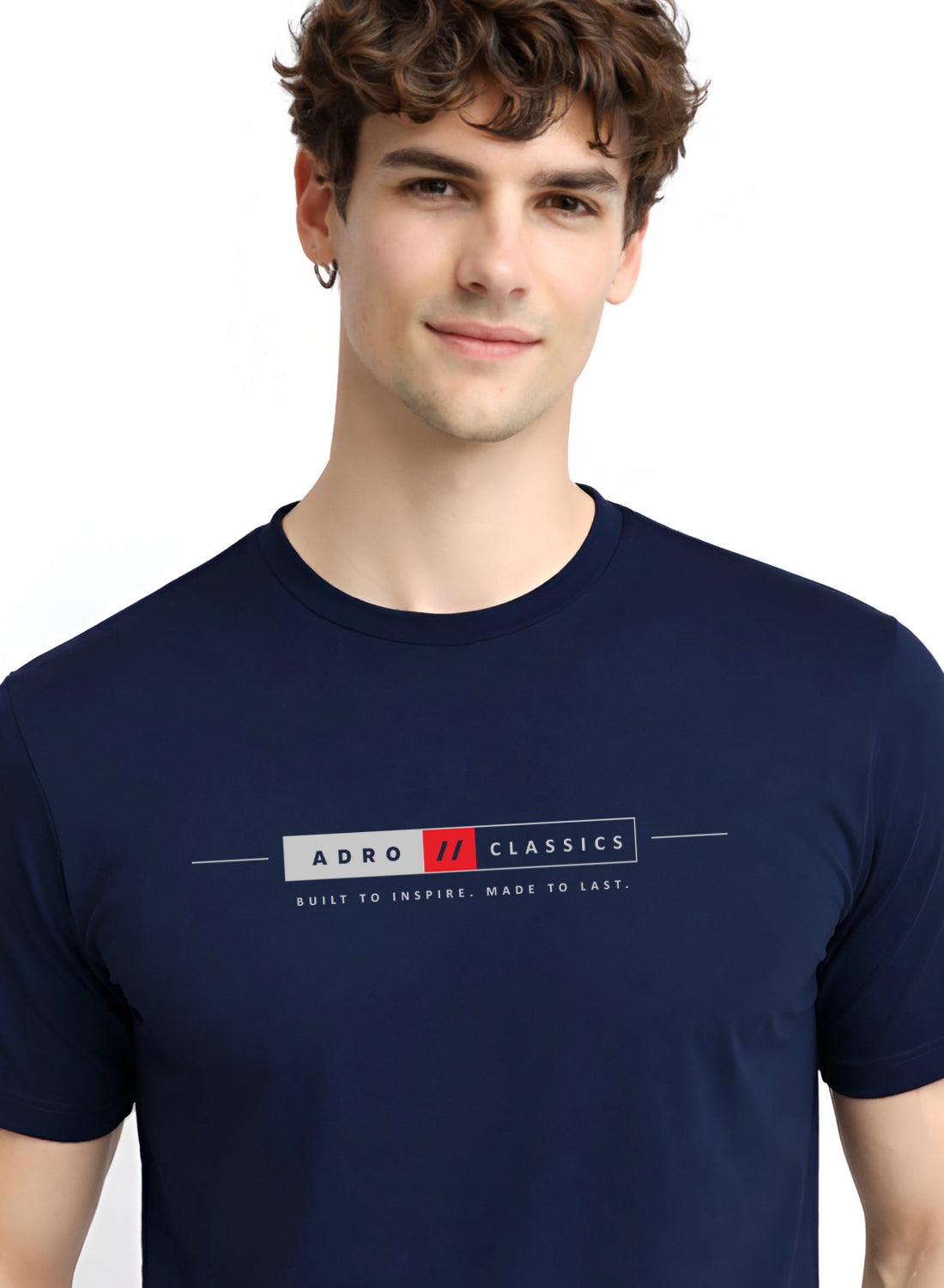 Men Navy Classic Printed T-Shirt
