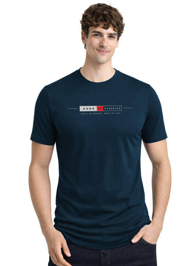 Men Teal Classic Printed T-Shirt